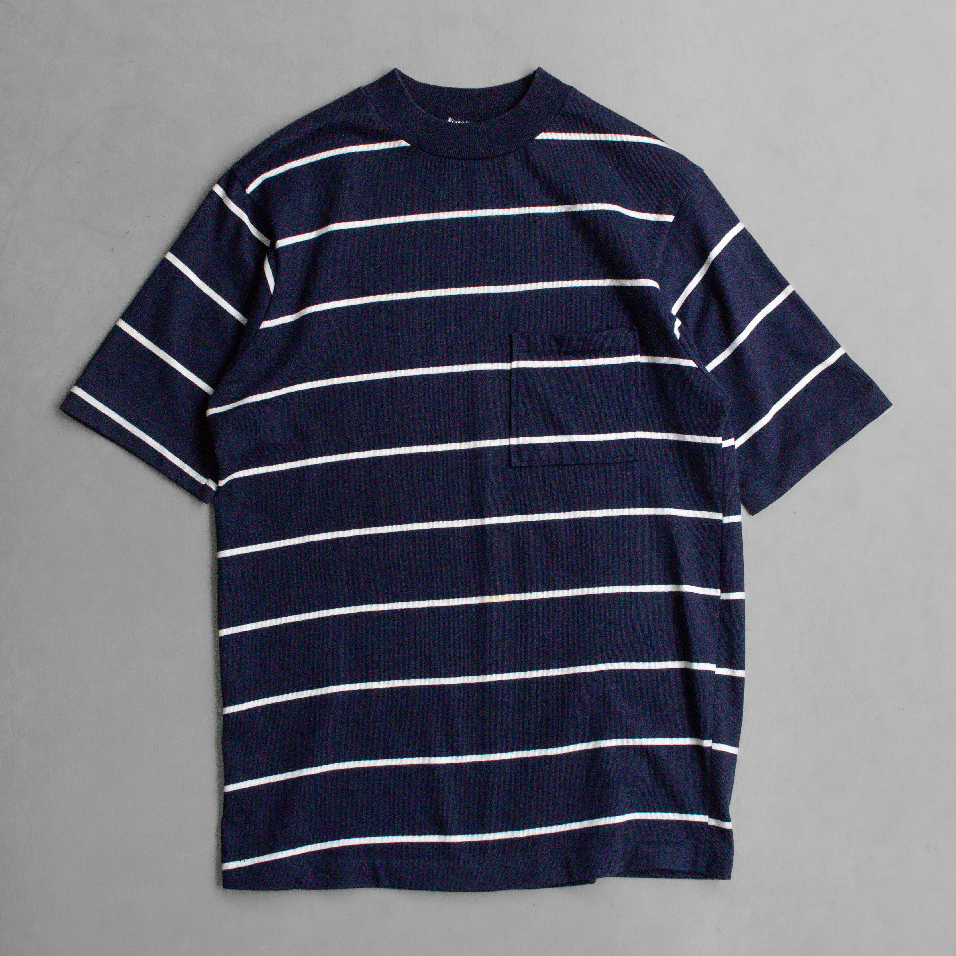60S TURTLE KING STRIPE TEE 美國 深藍 條紋 針織 口袋 短袖 T恤 上衣