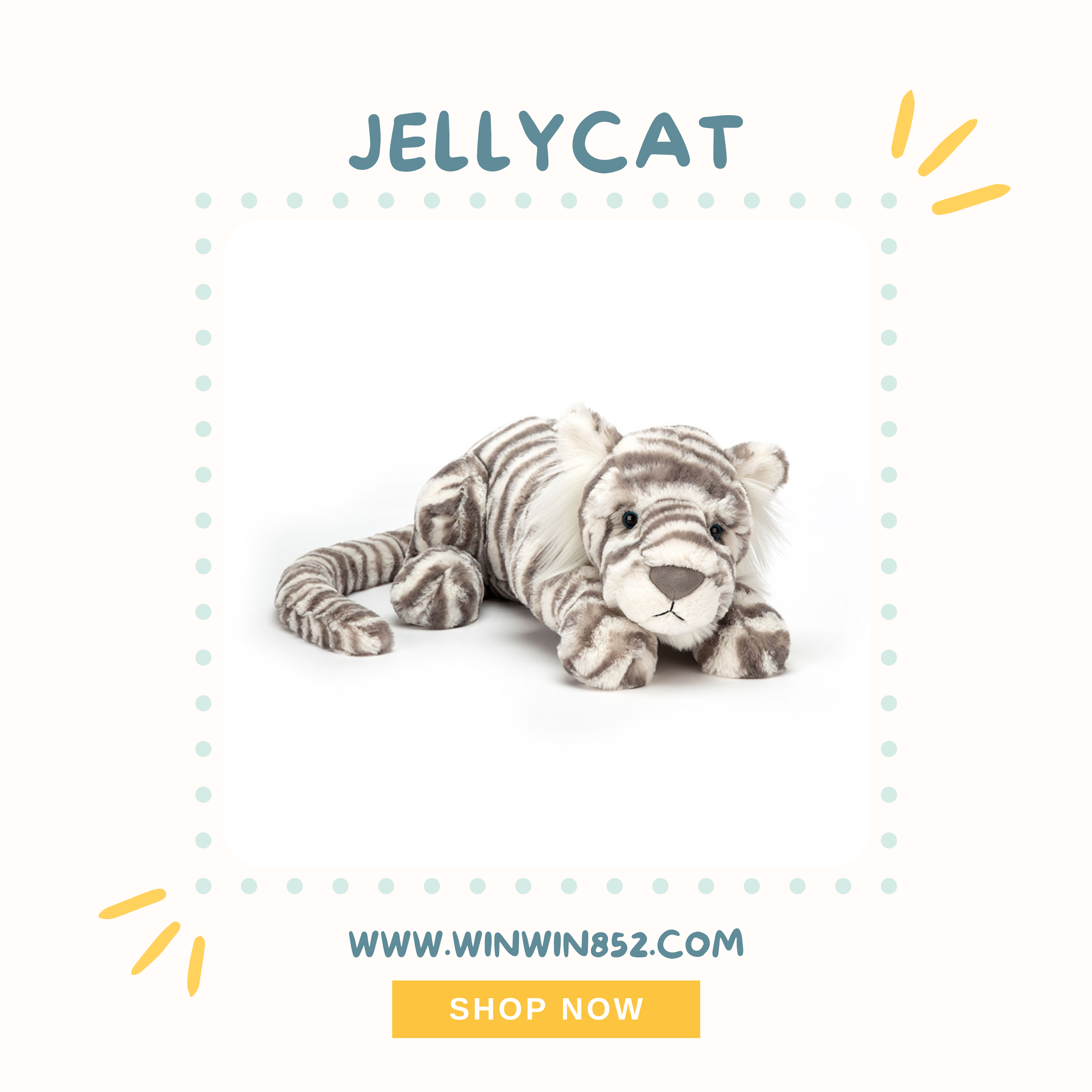 Jellycat Sacha Snow Tiger Large