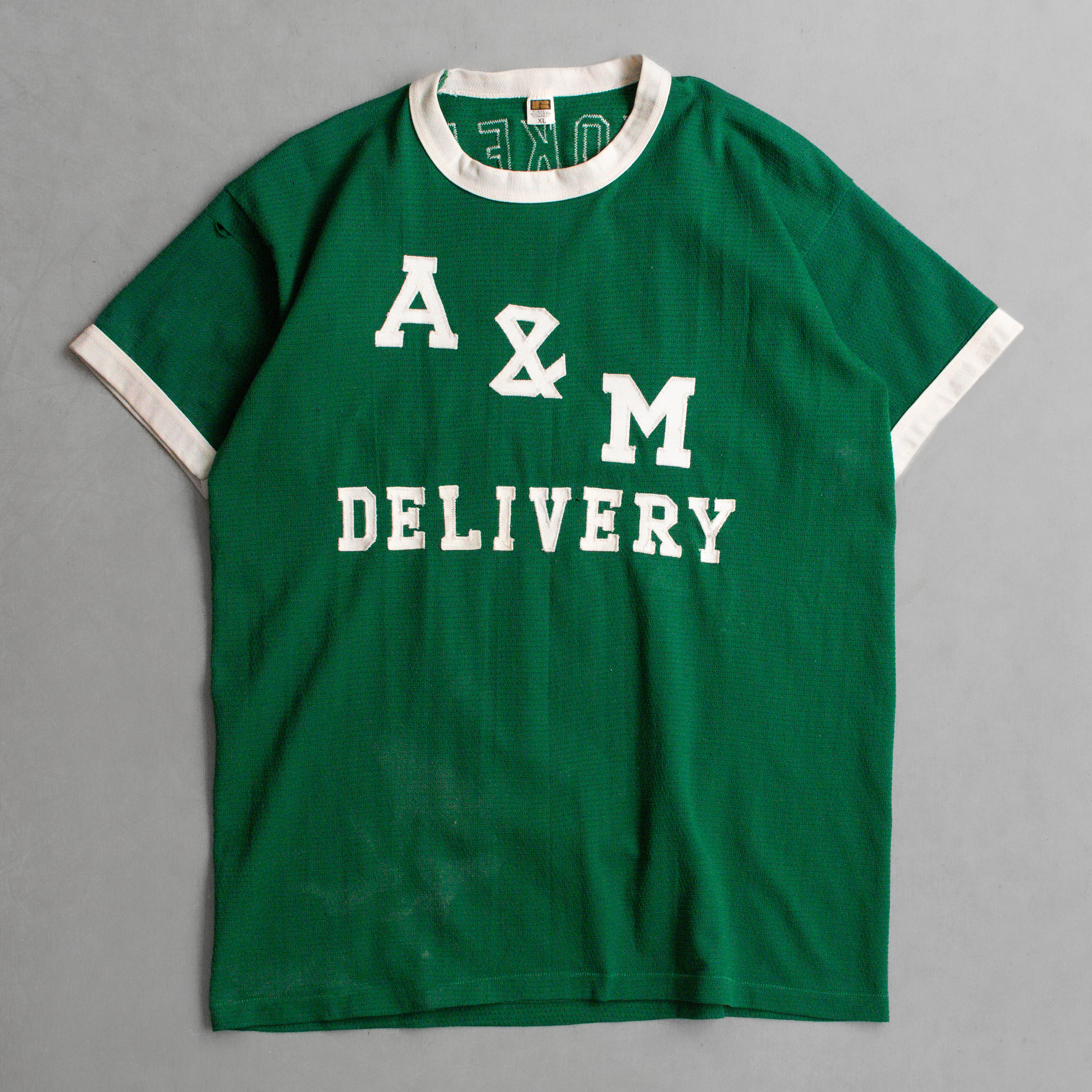 60S RUSSELL ATHLETIC MESH TEE 美國製 綠色 網眼 滾邊 短袖 T恤