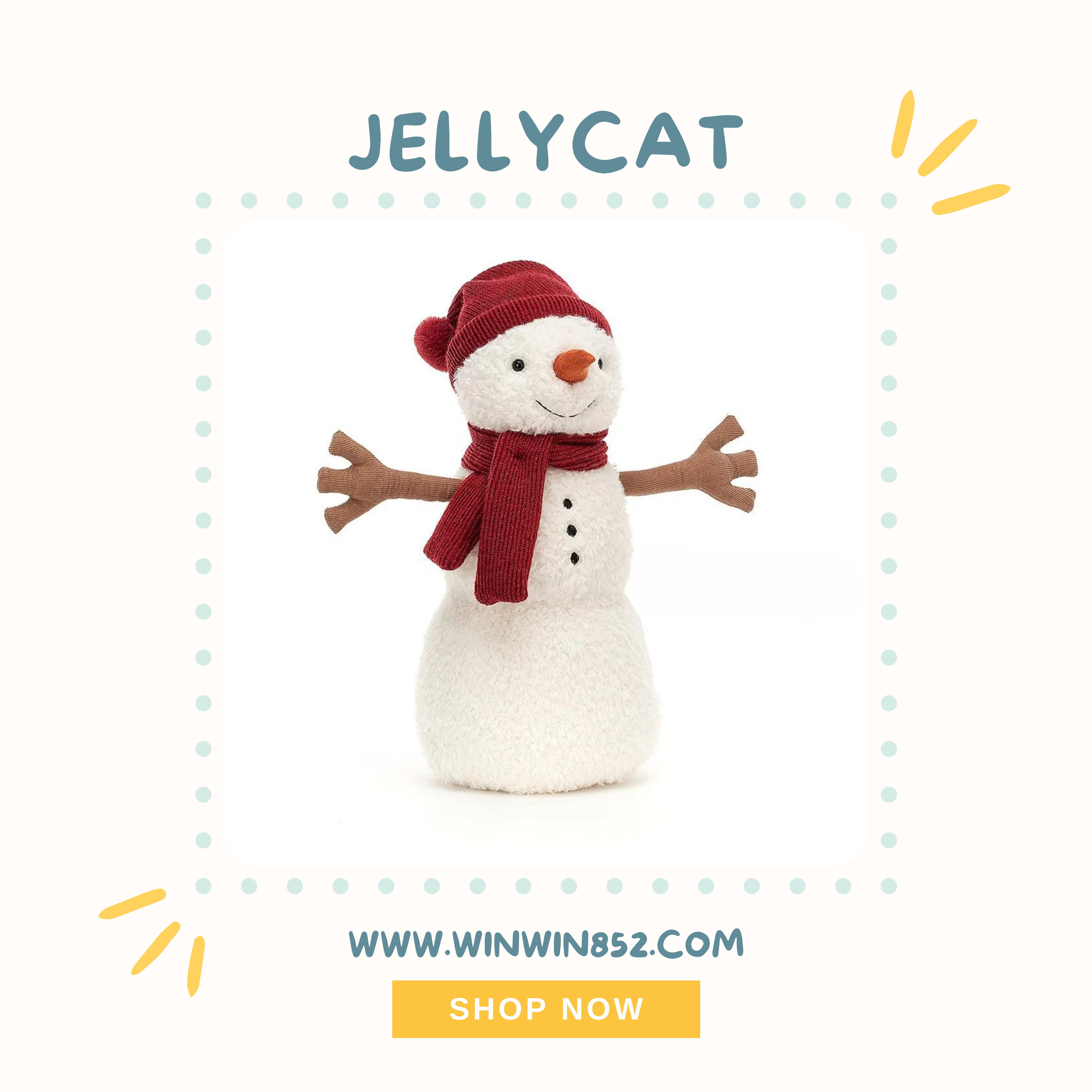 Jellycat Teddy Snowman Large 34cm