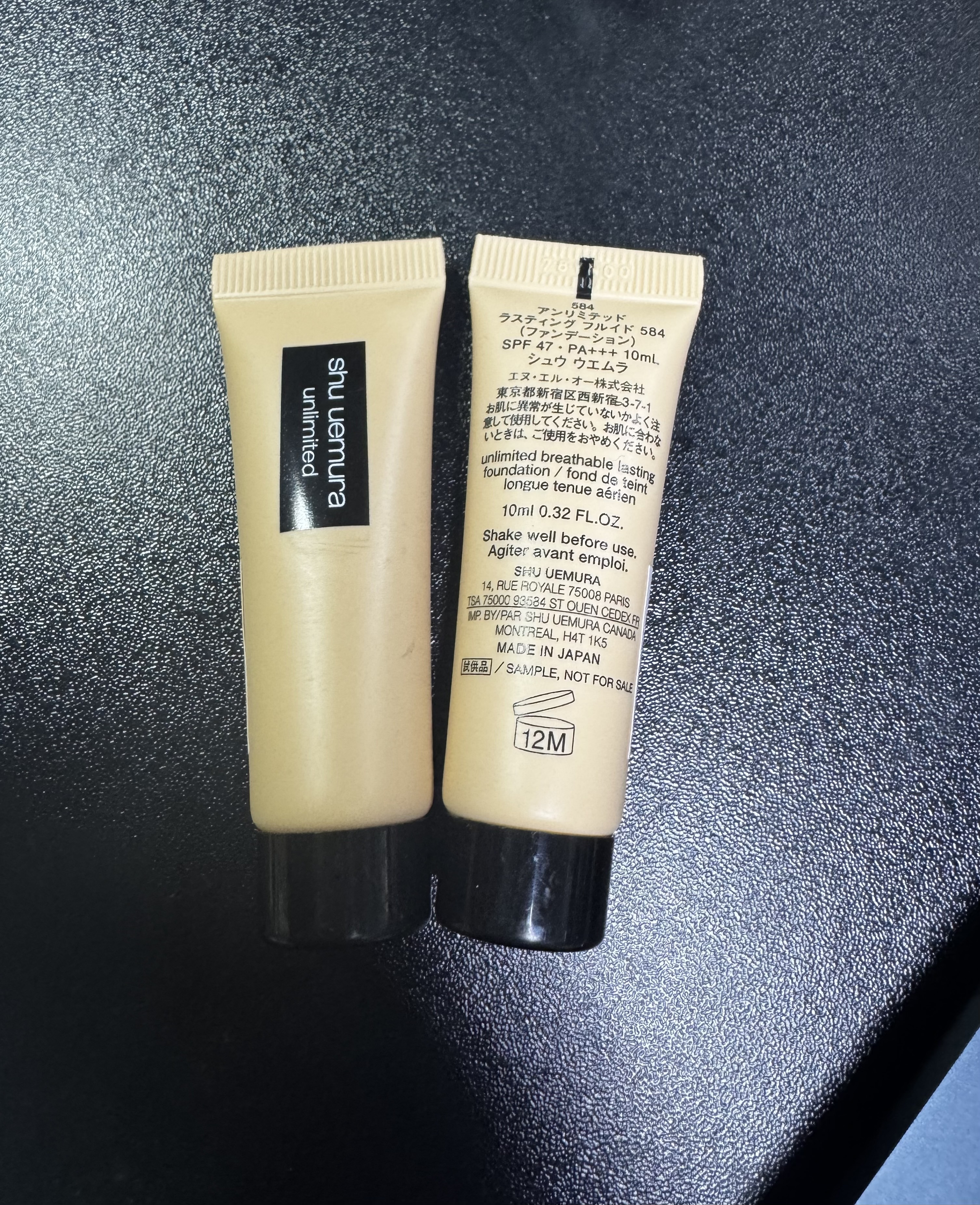 Shu uemura 植村秀 Unlimited Care 無限修護透光精華粉底液 #584 中調白皙色 (旅行裝) 10ml  1套2枝$78