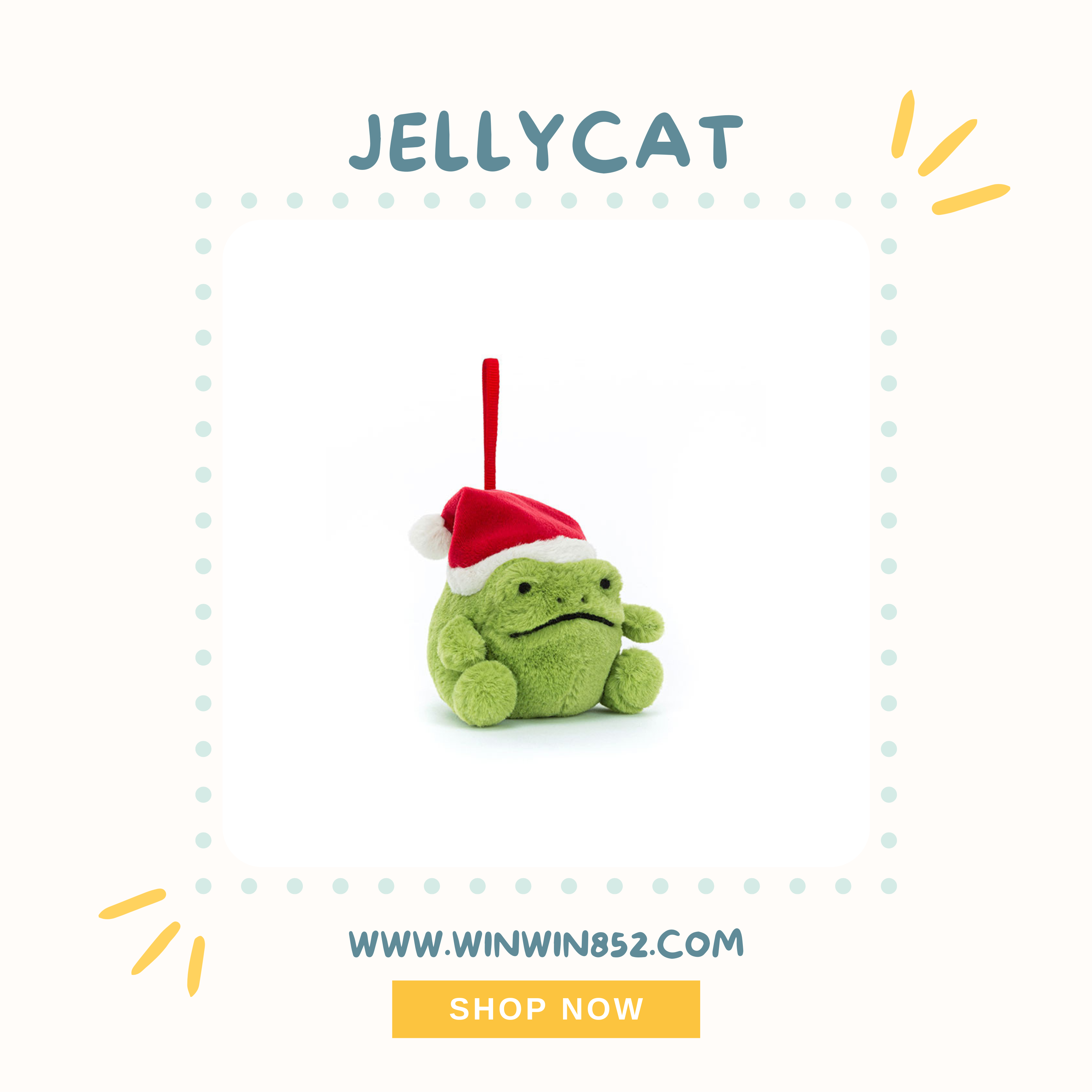 Jellycat Ricky Rain Frog Decoration
