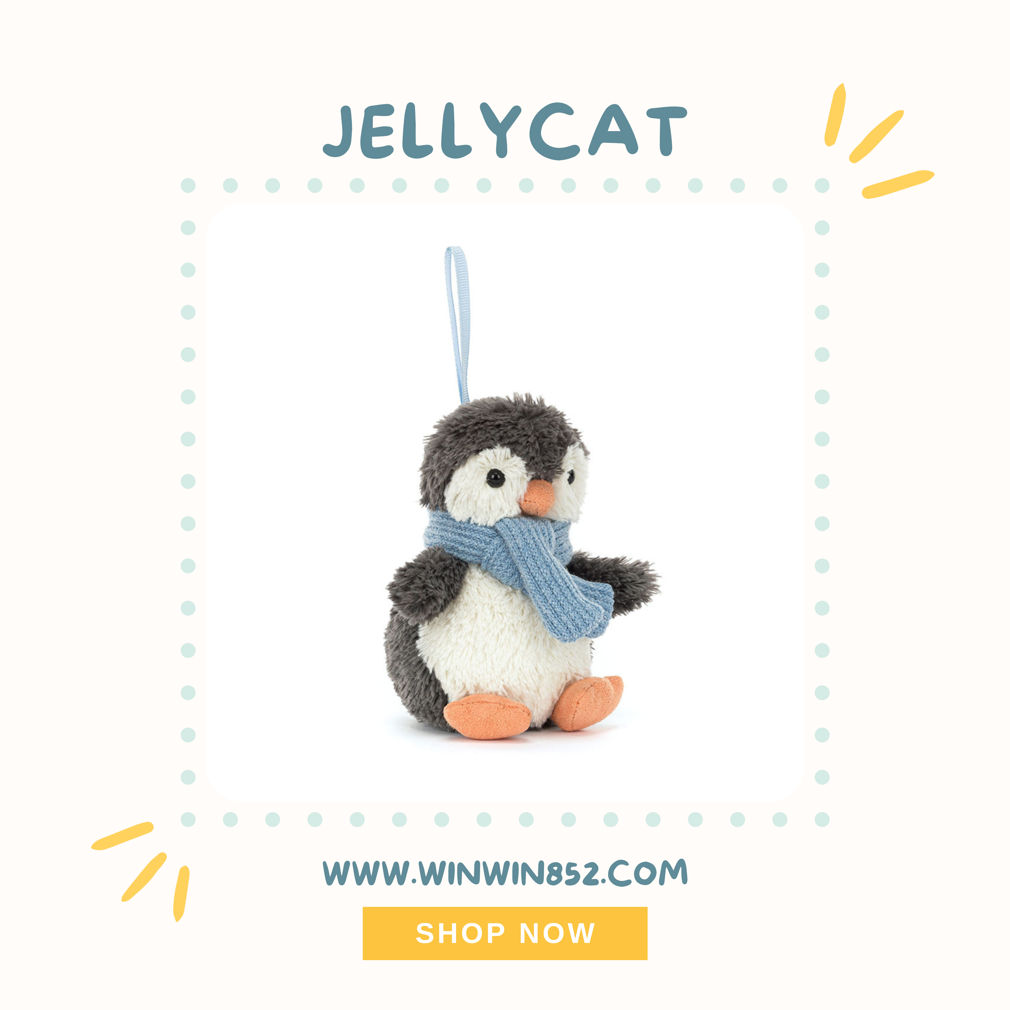 Jellycat Peanut Penguin Decoration