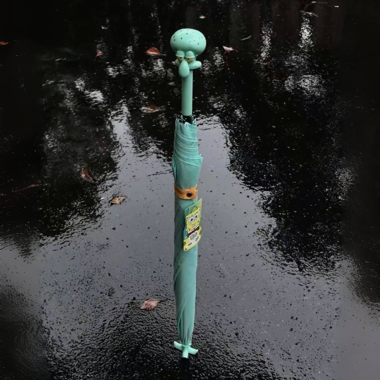 （預購）海綿寶寶正版授權🌧️章魚哥超厭世長柄傘 雨傘