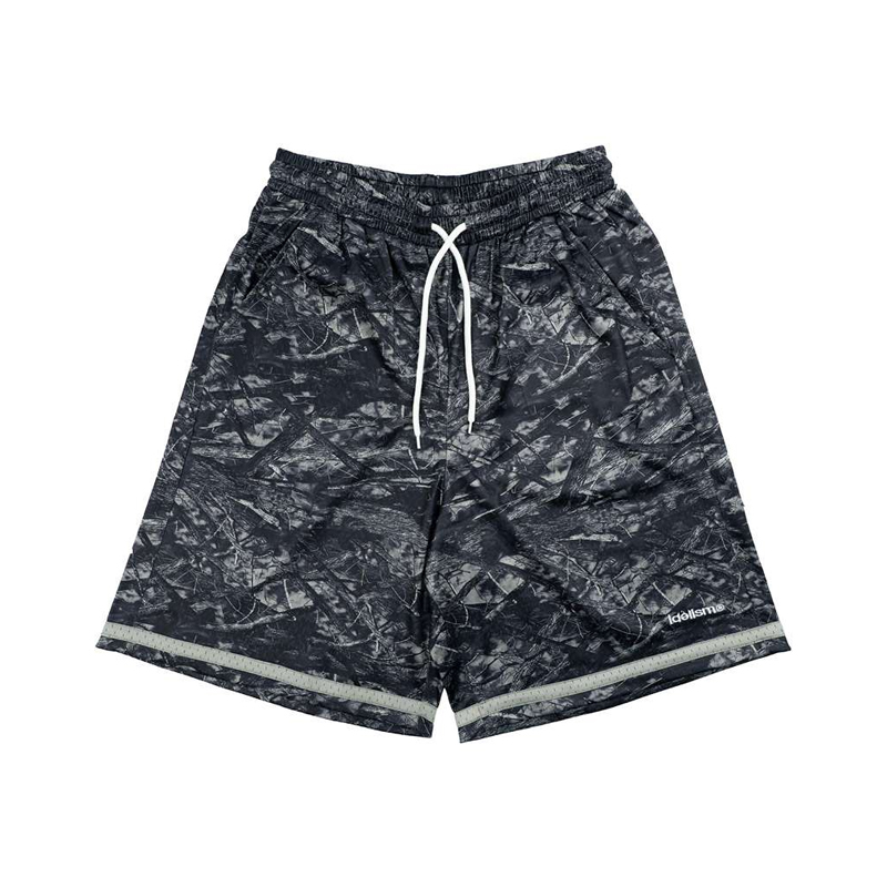 IDEALISM CAMO SHORTS 迷彩圖紋 膝下球褲 休閒 短褲 黑色 ID-49 [台灣現貨]