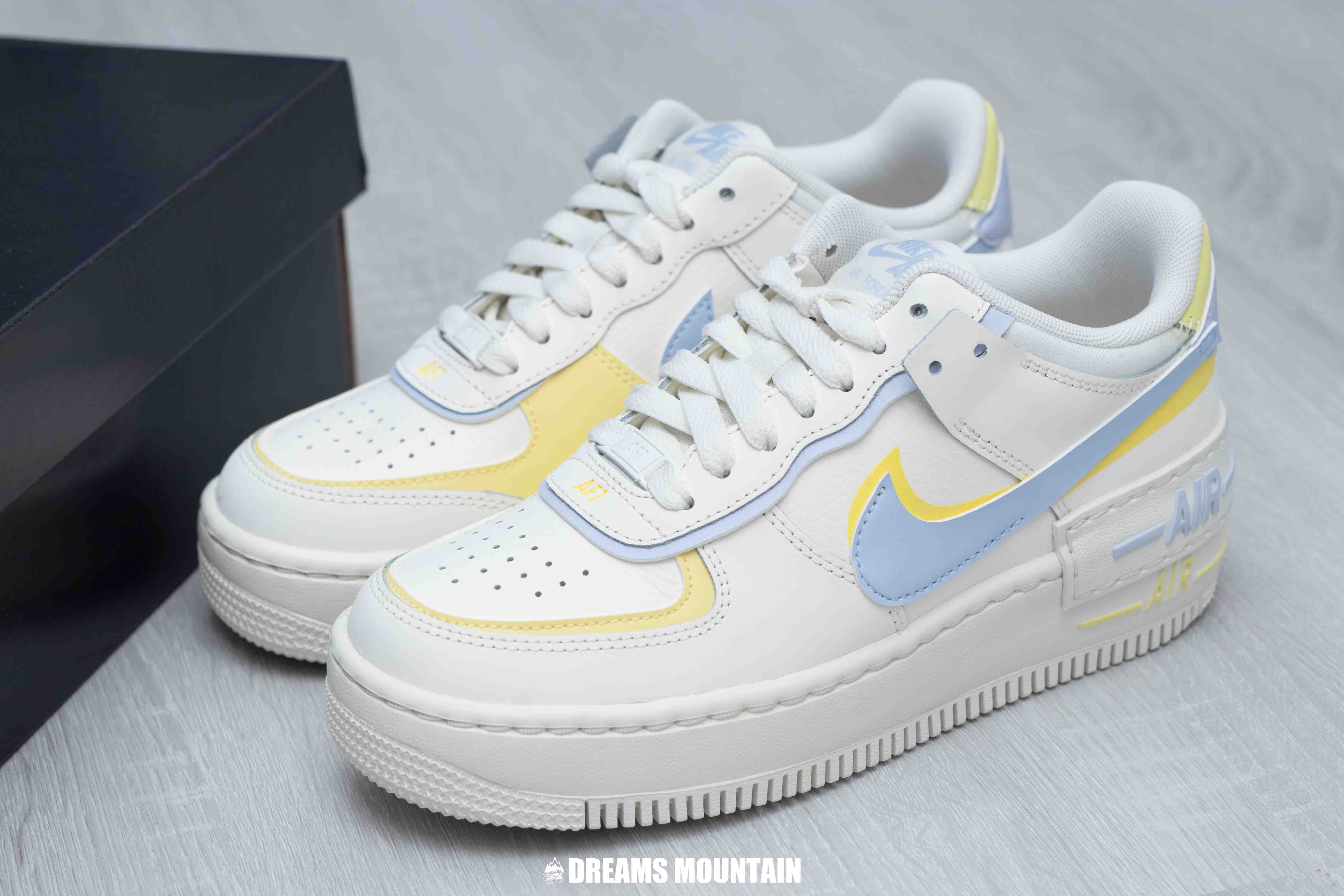 【預訂】 NIKE AIR FORCE 1 SHADOW 奶油白藍黃-WOMEN