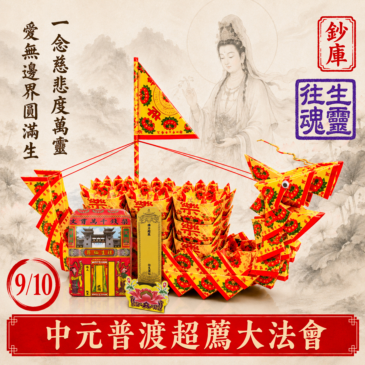 【普施積福、消災解厄】中元普渡超薦大法會｜超拔祖先．化解冤親．安撫嬰靈寵物（場次：國曆115/9/10）