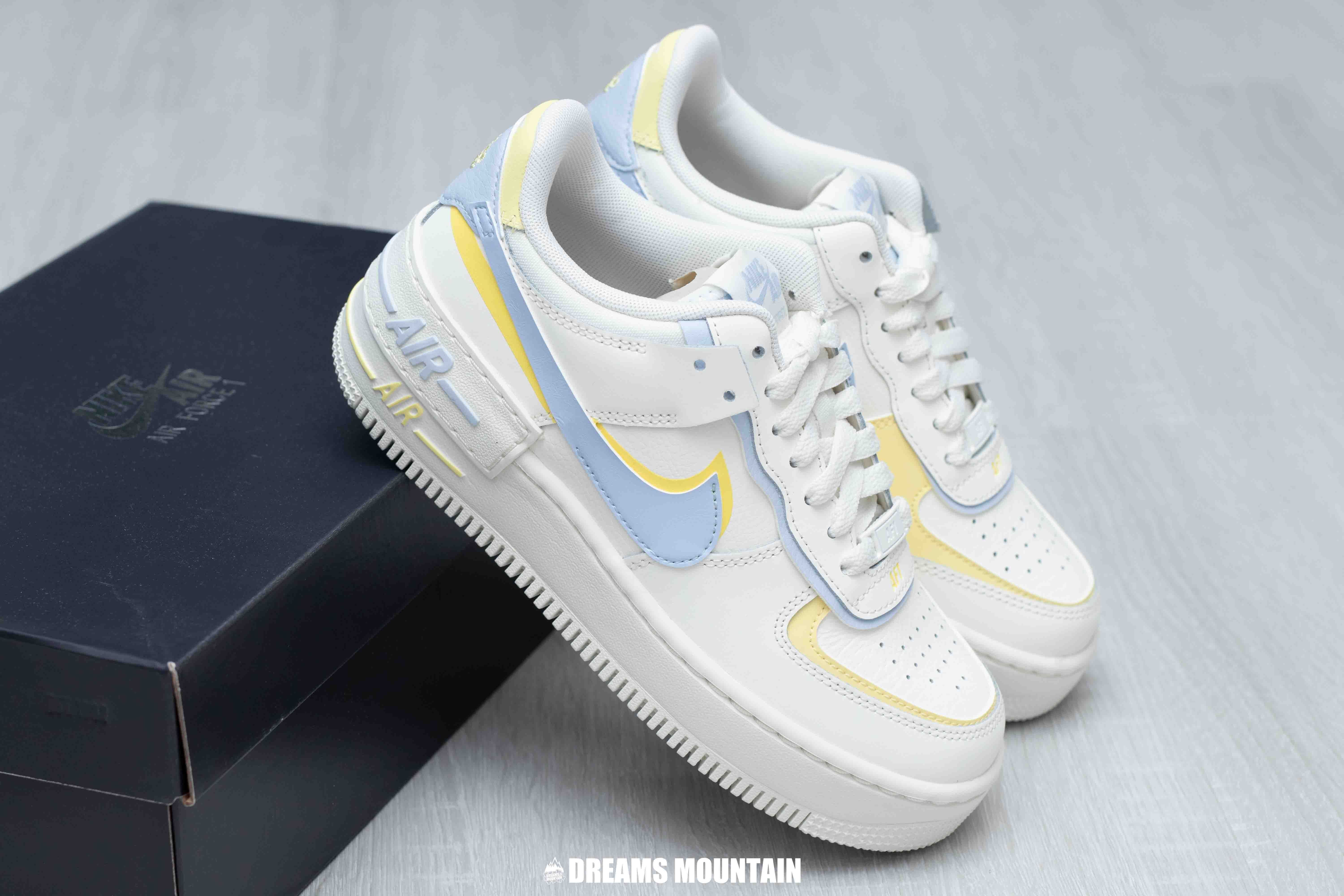 【預訂】 NIKE AIR FORCE 1 SHADOW 奶油白藍黃-WOMEN