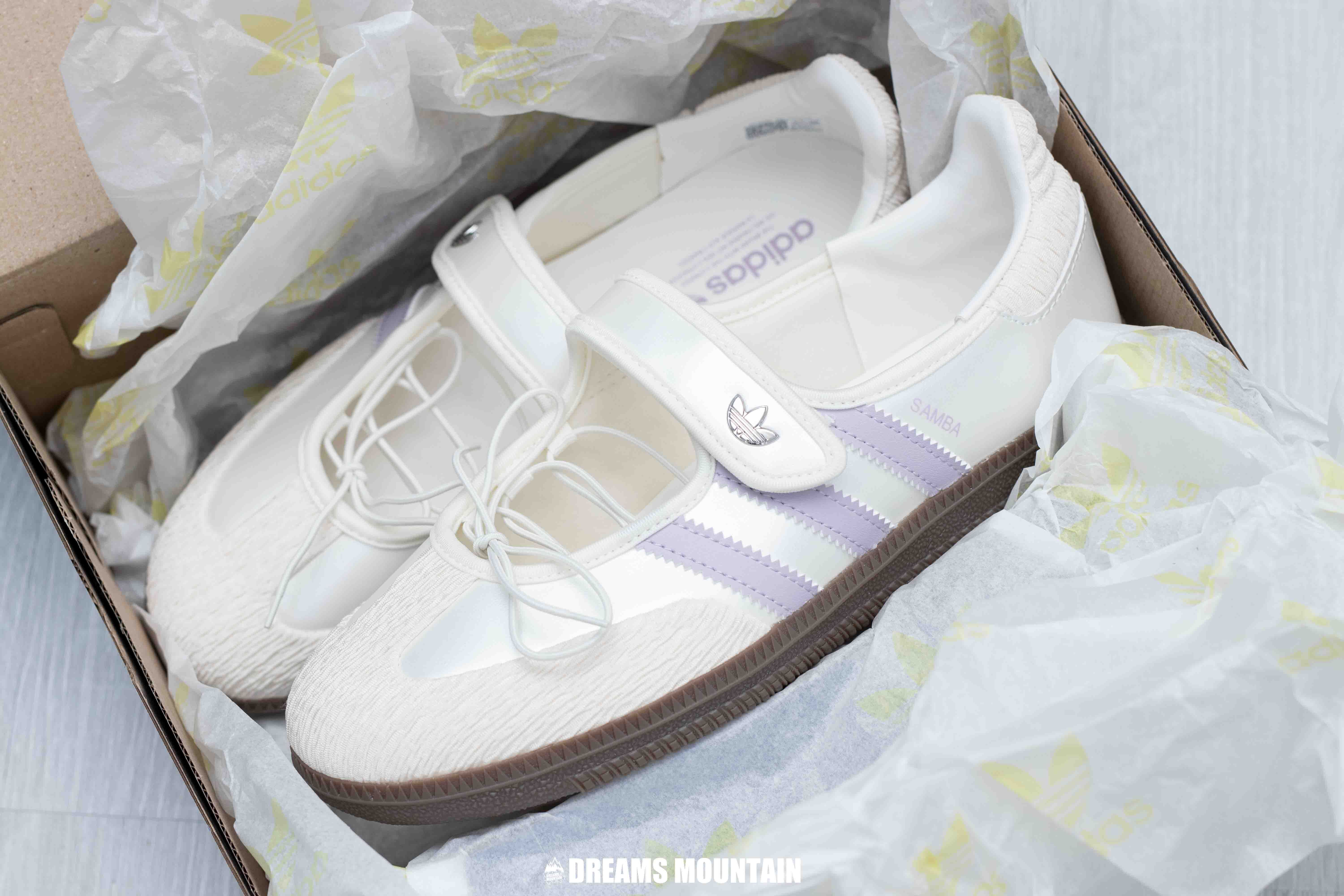 【預訂】ADIDAS SAMBA  JANE 奶白粉紫 瑪麗珍鞋-WOMEN