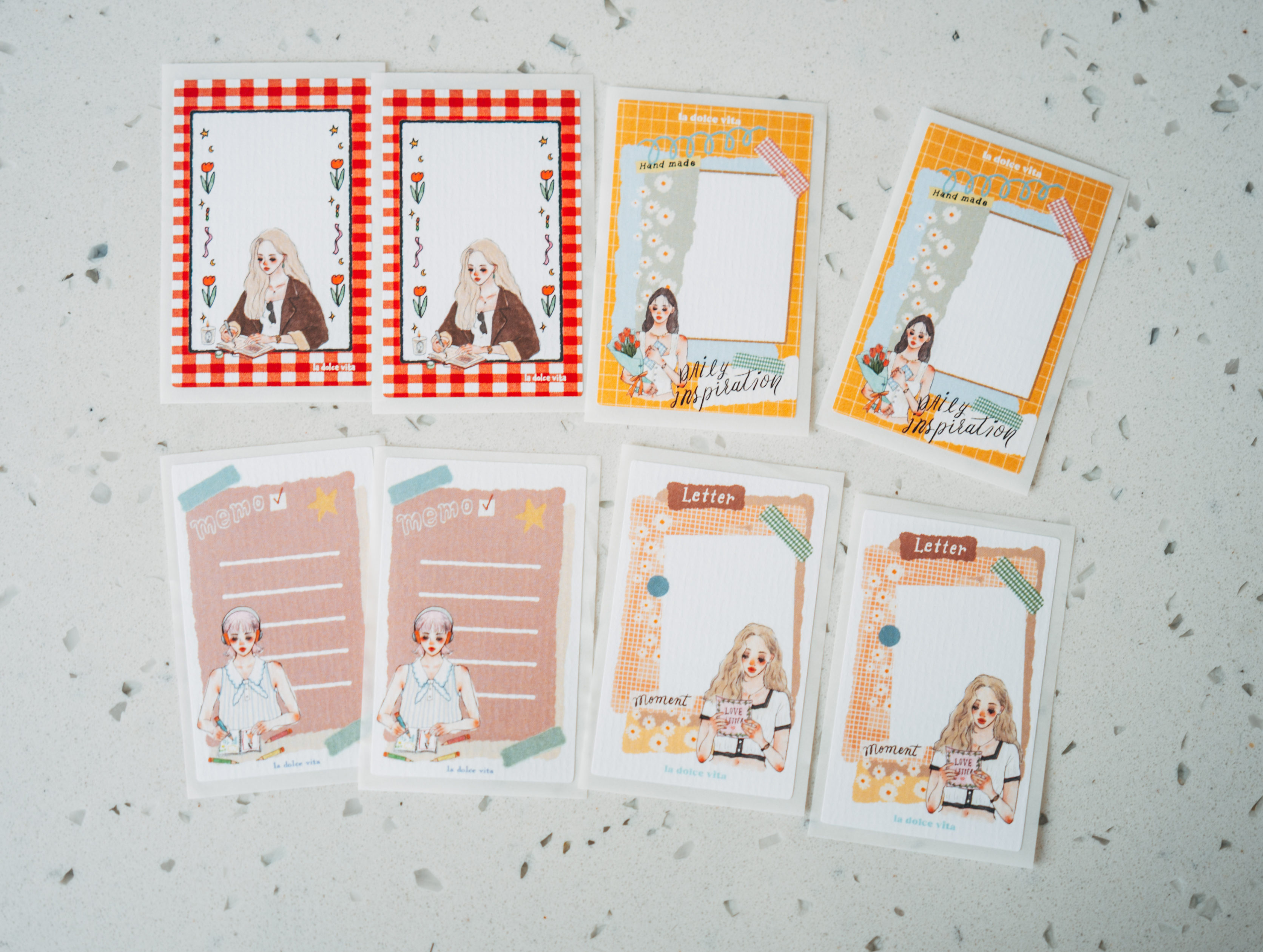 Journal with me 標籤貼紙 label sticker 四款各兩張 共8張｜甜蜜生活