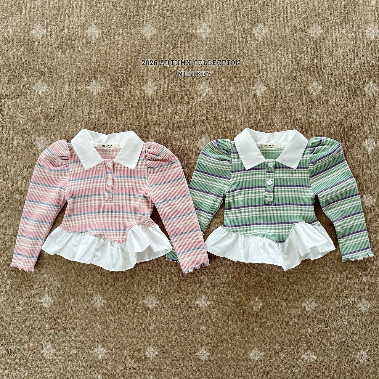 MELIKEY Diagonal Frill Collar Tee