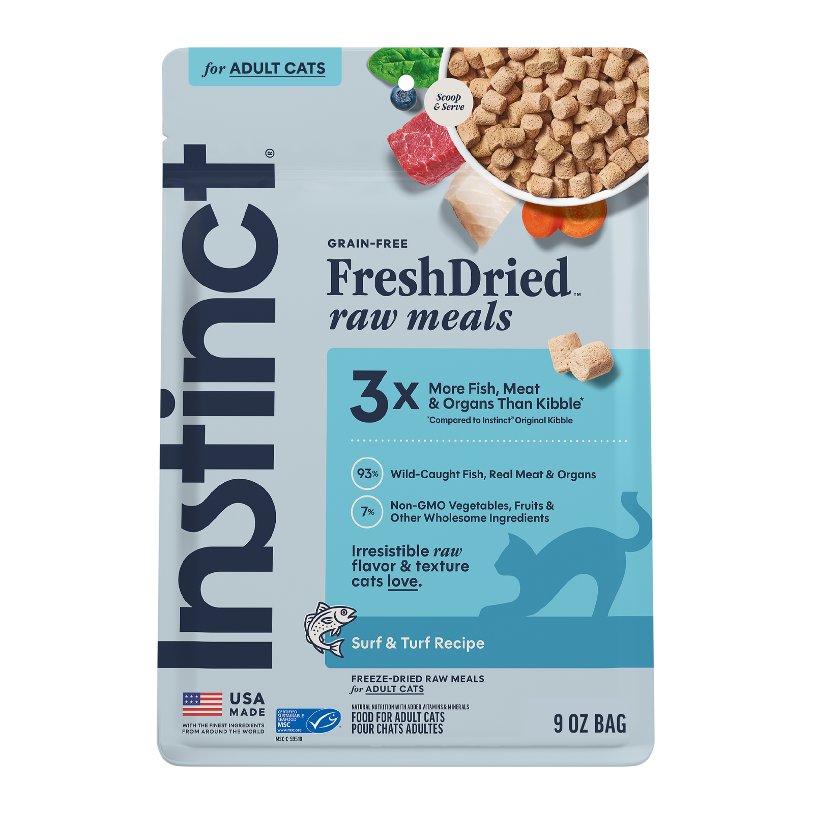 Instinct 本能 – 凍乾生肉糧 鱈魚配方 Raw Meals Freeze Dried Pollock 255g/9oz