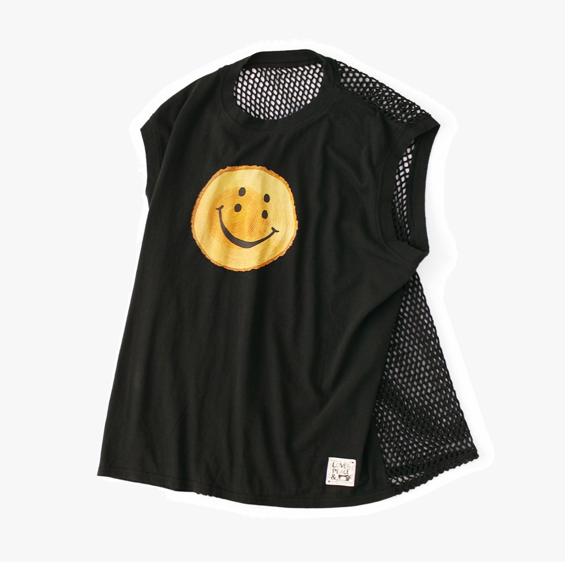 KAPITAL 20/- Cotton Jersey Sleeveless Big T-Shirt (RAINBOWY Tree Stump Print) - PRE ORDER ITEM (預訂中)