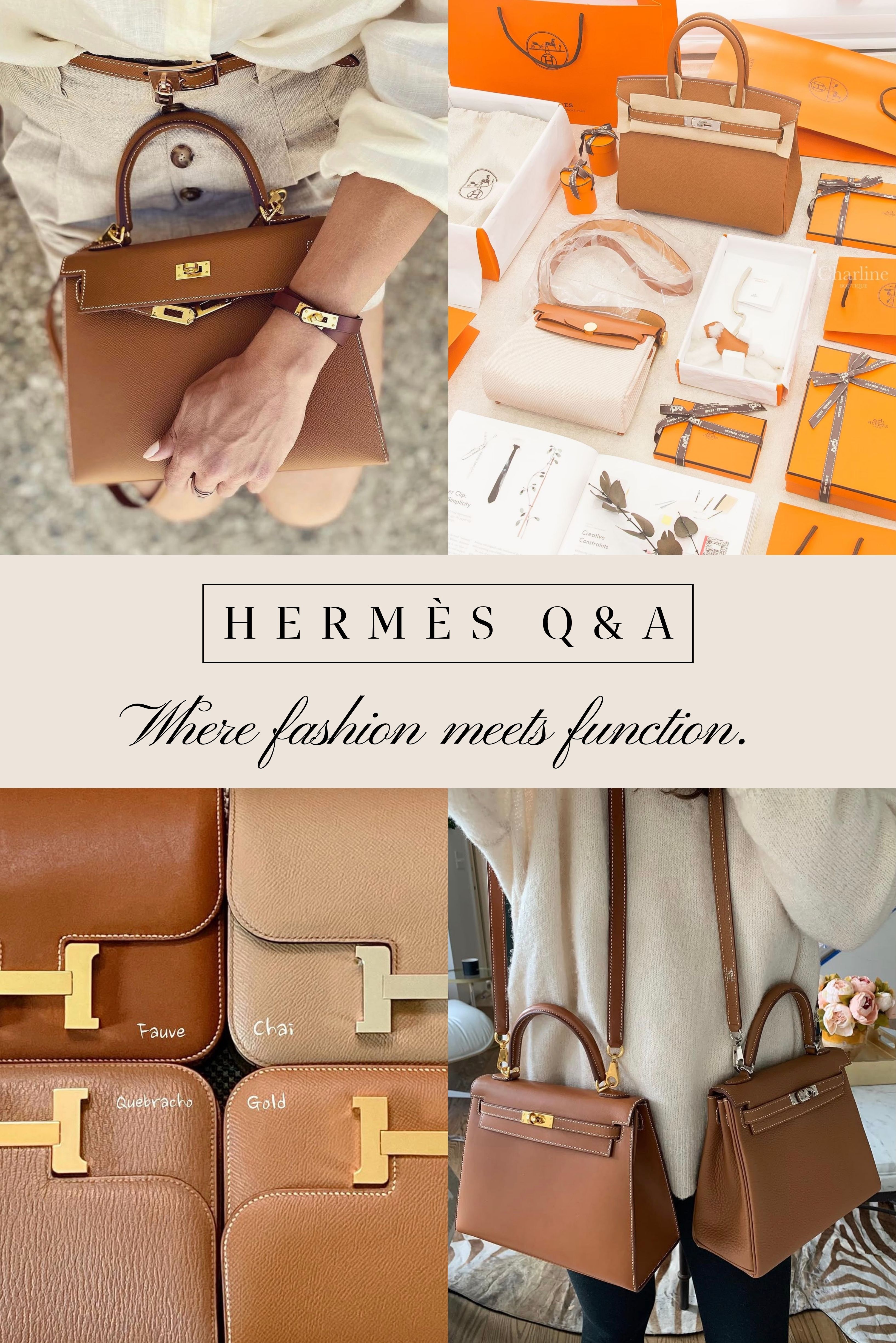 FAQ｜37 Gold 焦糖色 10 大常見問題  Q1：Hermès 37 色到底是什麼顏色？  A：37 就是大家熟知的 Gold 金棕色，中文俗稱焦糖色，跟黑色、大象灰並列為愛馬仕三大經典金剛色。最大特色是溫潤的大地色調配上白色明線，讓馬鞍縫線工藝更加突出。因為耐看又不容易退流行，長年都是市場詢問度極高的保值首選。Charline Boutique 整理後的心得是，如果是第一顆愛馬仕，37 Gold 幾乎不會出錯。  Q2：實品看起來會很橘嗎？  A：不會，它是飽滿沉穩的金棕，而非鮮豔橘色。室內燈光下偏內斂深邃，只有在強光下才微微透出暖黃調。Togo、Clemence 等顆粒皮看起來比較柔和霧面，Epsom 則明亮一些，Swift 光澤感又更明顯。皮革用久之後，光澤會更深邃，焦糖感也會越來越溫潤。Charline Boutique 的經驗是，想確認實際發色，最好連同皮革材質一起比較。  Q3：焦糖色配金釦還是銀扣比較好看？  A：兩者各有各的味道，主要看平常的穿搭習慣。  金釦（Gold Hardware）：能延續焦糖色的暖調，讓包包看起來更濃郁復古，喜歡大地色系或常戴金飾的人特別合適。  銀扣（Palladium Hardware）：冷色調能中和棕色的成熟感，跟包身白線也很呼應，適合平常穿搭偏黑白灰或習慣戴銀飾的人。  Charline Boutique 的經驗是，如果是入手第一顆 37 Gold，我們私心最推薦經典的金釦組合。  Q4：焦糖色要選哪種皮革比較好？  A：這取決於喜歡的包型跟使用習慣。  Togo 皮革：自然顆粒耐刮耐磨，包型柔中帶挺，新手入門最不容易出錯。  Epsom 皮革：輕盈硬挺，發色明亮，白色縫線也更醒目，適合喜歡正式感或 Kelly 外縫款的人。  Clemence 皮革：顆粒比 Togo 大，手感厚實柔軟，用久了會有隨性的垂墜感。  Swift 皮革：表面平滑細緻，讓焦糖色看起來格外飽滿有光澤，但比較容易有刮痕，需要溫柔呵護。  Charline Boutique 整理後的心得是，重視日常耐用可以選 Togo，喜歡俐落明亮就選 Epsom。  Q5：有沒有推薦的相似色？  A：Hermès 37 Gold 焦糖色屬於溫暖的金棕色系，若喜歡這種大地色調，但想找更淺、更柔和或更深一點的選擇，可以比較以下幾種相似色。  0M Chai 馬薩拉茶色：帶有柔和的奶茶棕色調，顏色比 37 Gold 淺一些，橘棕感也沒有那麼明顯，整體看起來更加溫柔細緻。  4B Biscuit 餅乾色：屬於飽和度較低的淺米棕色，比 37 Gold 更輕盈柔和，適合喜歡奶油色、大地色與淺色穿搭的人。  2J Quebracho 雀木色：顏色比 37 Gold 更深，帶有明顯的紅棕色調，整體感覺沉穩濃郁，也更有秋冬氛圍。  Charline Boutique 的經驗是，喜歡 37 Gold 的溫暖感，但希望顏色淡一點，可以選擇 Chai 或 Biscuit；想要更深、更有成熟感的棕色，則可以考慮 Quebracho。不過不同皮革與光線都會影響實際顯色，挑選時最好連同 Togo、Epsom 或 Swift 等皮革一起比較。  還在猶豫要選哪個色號、哪種皮革嗎？直接把實品照片傳給我們最快，歡迎加入 LINE 好友 跟小編聊聊你的穿搭習慣，我們會依照你的需求推薦最適合的款式。  Q6：除了三大金剛色，還有哪些熱門經典色？  A：三大金剛色是精品圈的默契稱呼，分別是 89 Noir 黑色、18 Etoupe 大象灰跟 37 Gold 焦糖色。  89 Noir 黑色：經典俐落、不挑場合，搭配金釦、銀扣或 So Black 黑五金都很好看。  18 Etoupe 大象灰：帶灰褐冷調，比黑色柔和、比焦糖色低調，男女都能輕鬆駕馭。  37 Gold 焦糖色：溫暖飽滿的金棕，搭配白色明線，是三色裡最有溫度的一款。  除了三巨頭之外，還有幾個超級熱門的延伸色：  8L Béton 冰川白：帶淡淡灰調的冷白色，比純白更柔和耐看。  10 Craie 奶昔白：柔和米灰調的粉筆白，比 Béton 溫暖一些，細緻又有高級感。  8F Etain 錫器灰：比 18 Etoupe 更深、更偏冷灰，沉穩耐看。  55 Rouge H 愛馬仕紅：濃郁酒紅棕紅色調，氣質復古沉穩。  Charline Boutique 的經驗是，這幾個顏色詢問度都很高，但保值表現還是以三大金剛色最穩。  Q7：怎麼確認愛馬仕包包的正確色號？  A：包包內部的刻印主要用來辨識年份跟工匠，並不會直接標示色號。要確認最準確的顏色，必須看橘色外盒上的標籤、專櫃收據或購買明細。網路照片因為光線和濾鏡很容易產生色差，如果手邊沒有原始單據，建議在自然光下對照實物色卡最準確。Charline Boutique 的經驗是，單靠照片判斷色號風險很高，有疑問直接私訊我們核對最保險。  Q8：男生有推薦的款式嗎？哪些明星背過？  A：現在愛馬仕早就沒有嚴格的男女包界線了，很多經典包款男生背起來也超級帥。  HAC（Haut à Courroies）：外型像加高放大版的 Birkin，容量充足又保留經典皮帶轉釦設計。貝克漢跟 Travis Scott 都曾以大尺寸 HAC 搭配日常造型。  Birkin 40／Birkin 50：大尺寸容量實用，男生手提比例也很自然。Pharrell Williams 就是忠實愛好者。  Kelly Dépêches：將經典 Kelly 鎖釦融入男士手拿包設計，外型方正俐落，適合會議跟正式場合。Nick Jonas 就曾以 Kelly Dépêches 25 搭配正式造型。  Kelly：近年已成為熱門的中性包款，「甜茶」Timothée Chalamet 曾用橘色 Mini Kelly 搭配皮衣跟街頭服飾，把優雅包款背出年輕感。  Charline Boutique 的經驗是，男生入門建議先從 HAC 或 Kelly Dépêches 這類機能性較強的款式開始。  Q9：經典包款推薦買哪幾顆？  A：追求極致收藏價值，首選絕對是俗稱「BKC」的 Birkin、Kelly 與 Constance。  Birkin 柏金包：方正包型搭配雙提把，容量實用又有氣場，Birkin 25 精緻、Birkin 30 最適合日常。  Kelly 凱莉包：梯形輪廓搭配單提把與肩背帶，風格比 Birkin 更優雅正式，Kelly 25、Kelly 28 都很熱門。  Constance 康康包：正面 H 字金屬扣辨識度很高，可肩背或斜背，Constance 18 小巧、Constance 24 容量更實用。  如果想找日常好裝、實用度高的款式：  Picotin Lock 菜籃子：水桶包型開口寬敞好拿取，Picotin 18 輕便、Picotin 22 容量更充足。  Lindy：柔軟包身搭配雙拉鍊與肩帶，可手提、肩背或斜背，Mini Lindy 跟 Lindy 26 都很受歡迎。  Evelyne：包身帶經典 H 字洞孔，搭配寬版肩帶，輕便又適合日常斜背，其中 Evelyne Mini 詢問度最高。  Charline Boutique 整理後的心得是，第一顆包如果考量日常實用，Picotin 或 Lindy 通常比 BKC 更容易上手。  Q10：喜歡這種低調質感，還有哪些頂級品牌可以逛？  A：如果著迷於愛馬仕那種不靠大 Logo 撐場、純粹以皮革工藝取勝的老錢風跟靜奢感，可以認識這幾個品牌。  Delvaux：歷史比 Hermès 更悠久的比利時皇家御用品牌，以精細工藝與結構感包型聞名，Brillant、Tempête 都是代表款式。  Valextra：常被稱為「義大利愛馬仕」，包款線條簡潔俐落，手工染邊跟細緻皮革是最具辨識度的特色。  Loro Piana：頂級羊絨與高級面料代名詞，皮件同樣走低調靜奢路線，常用柔和大地色與極簡設計。  Moynat：源自法國高級旅行箱工藝，包款設計低調優雅，對皮革跟金屬細節非常講究。  The Row：由 Olsen 姊妹創立，極簡輪廓、頂級皮革與無 Logo 設計，Margaux 包是近年靜奢風格的代表。  Charline Boutique 的經驗是，這些品牌雖然低調，但懂的人一看就知道，反而更對老錢風受眾的胃口。