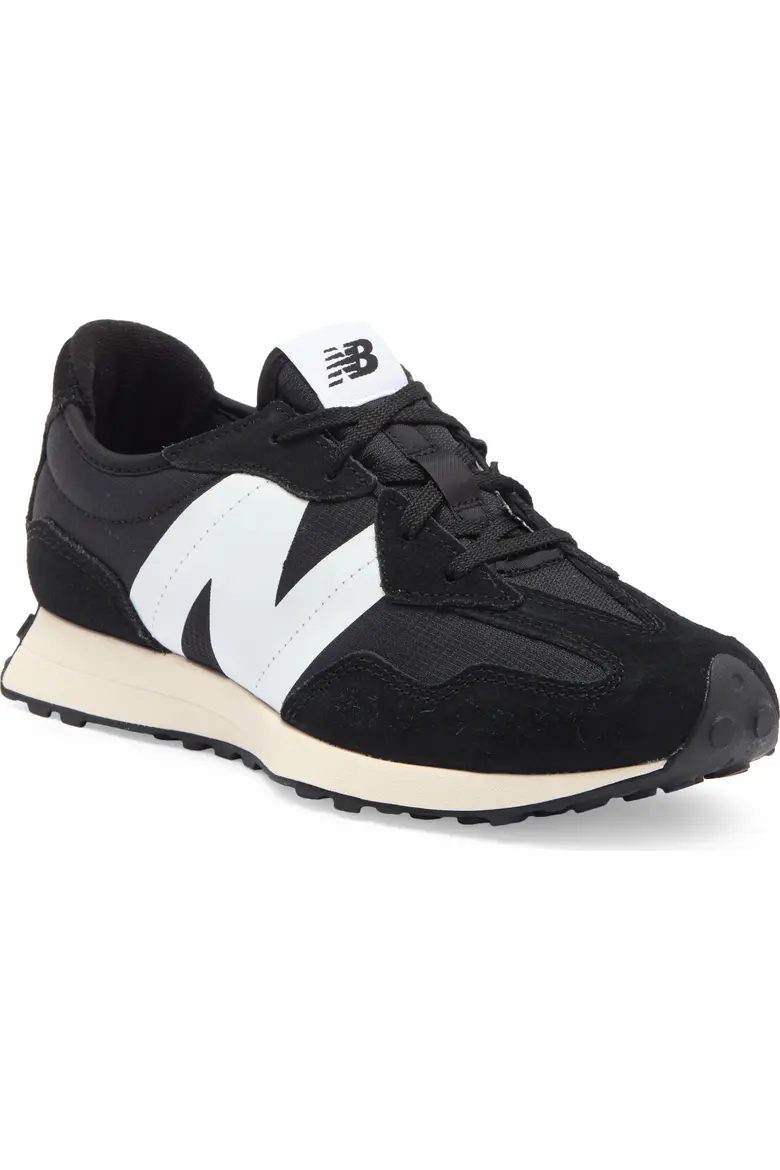 【預購】NEW BALANCE H080555 327v1 童裝麂皮休閒運動鞋 (黑色)