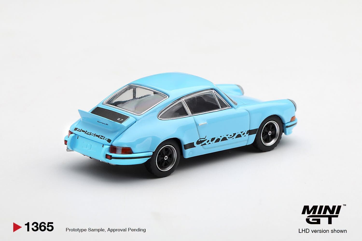 [預訂] Mini GT #1365 保時捷Porsche 911 Carrera RS 2.7 Gulf Blue 配黑色拉花 右軚