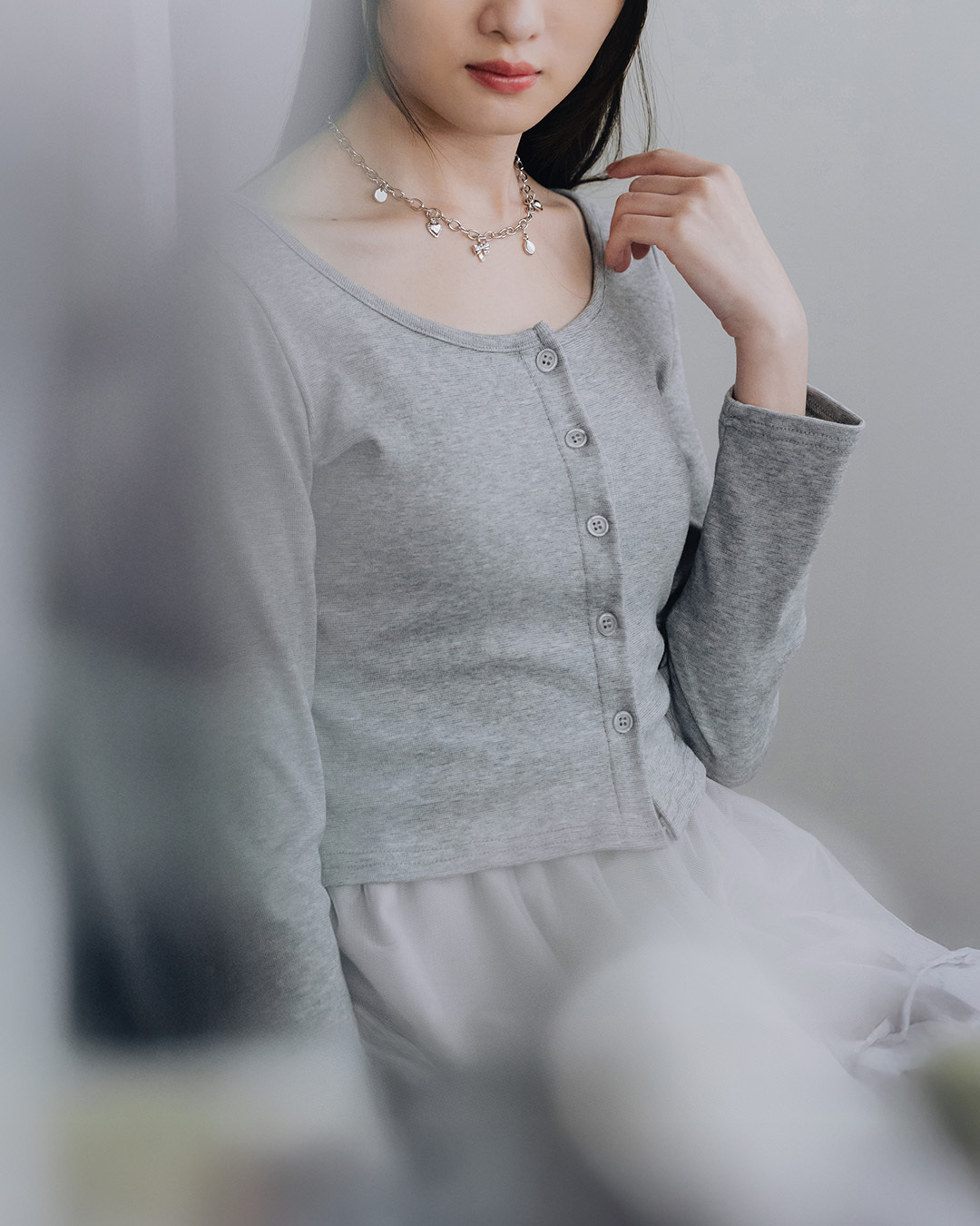 Heart-shaped bow pendant chain necklace【07040403】in stock+pre-order