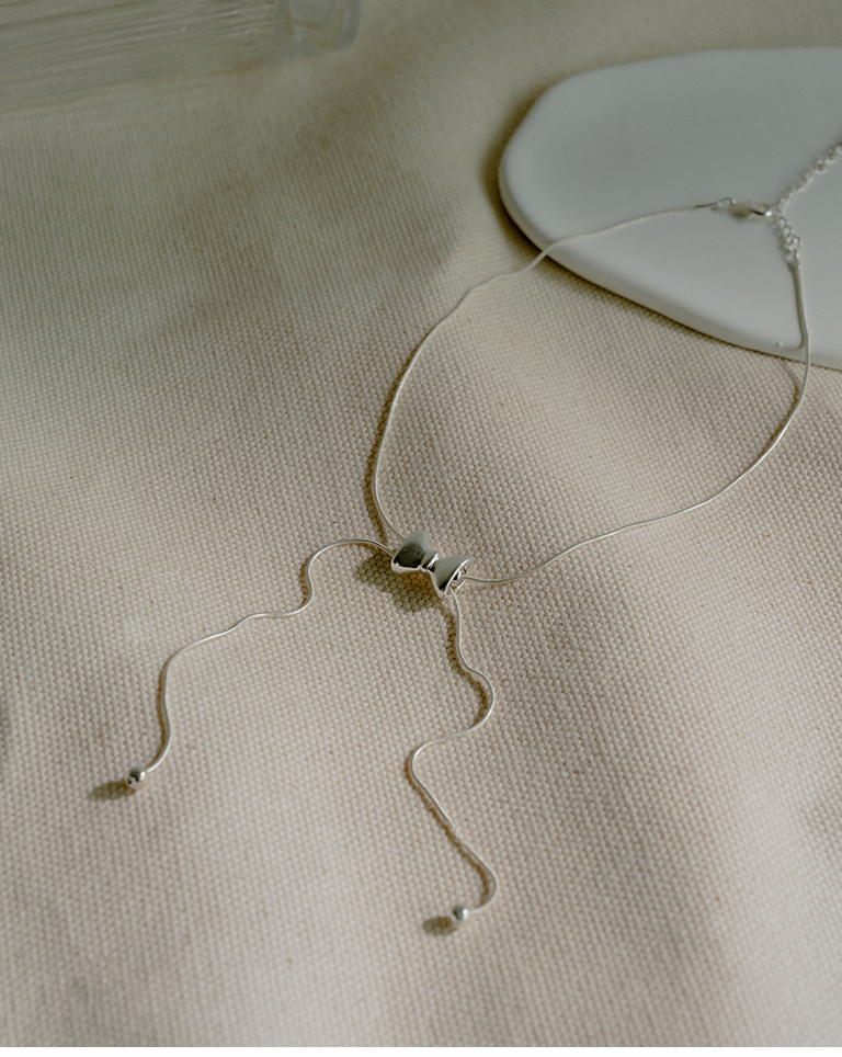 3D Metal Bow Adjustable Necklace【07040397】in stock+pre-order