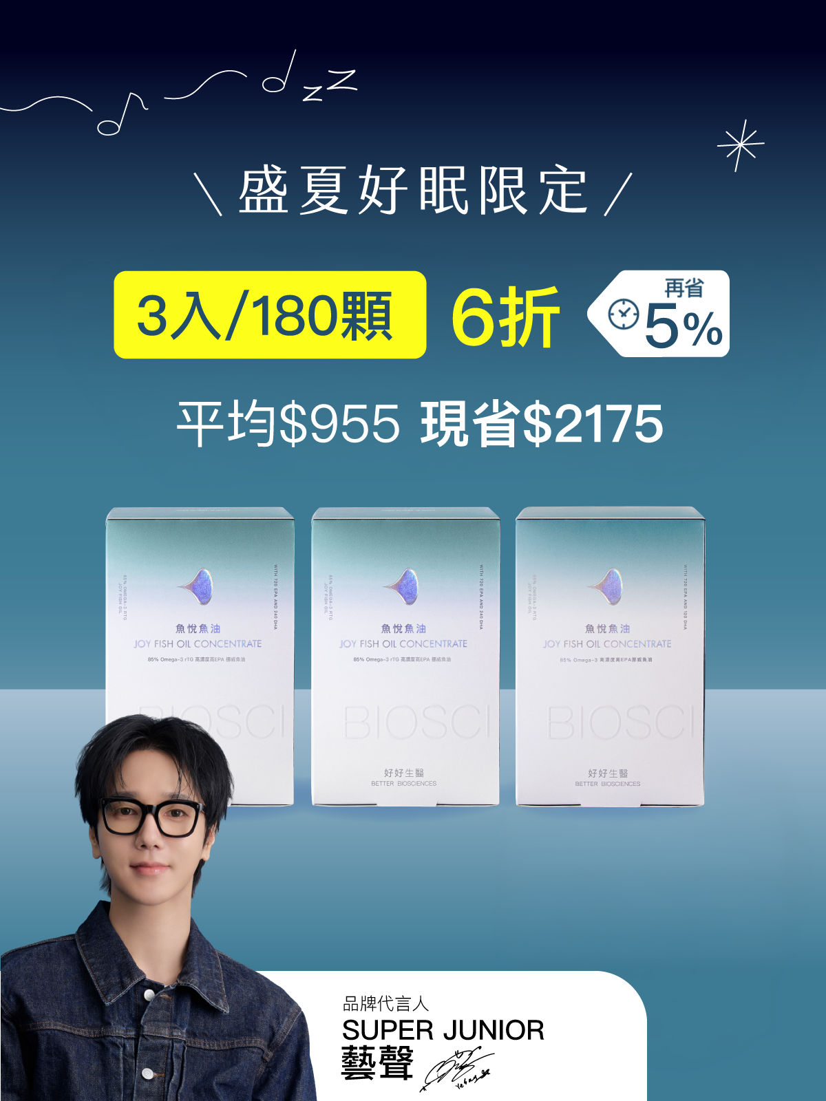 【好組合】魚悅魚油－85% Omega-3 高濃度高EPA挪威魚油＿3入組（180顆）