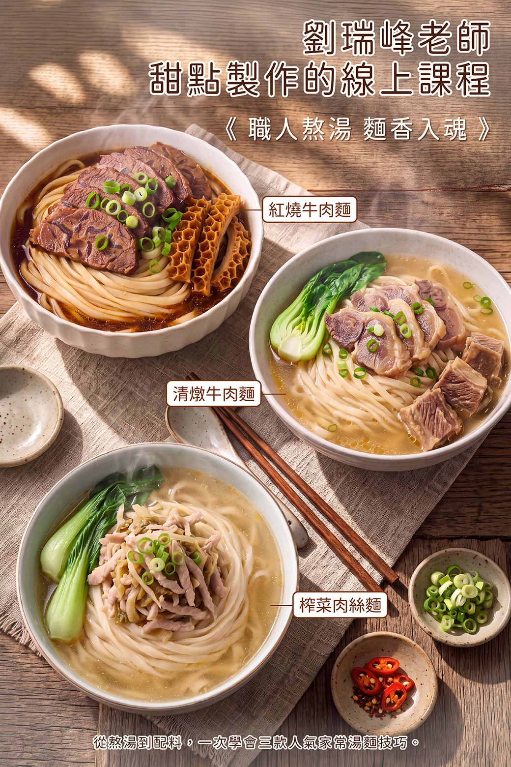 營業版紅燒/清燉牛肉麵－許益誠老師線上料理課程