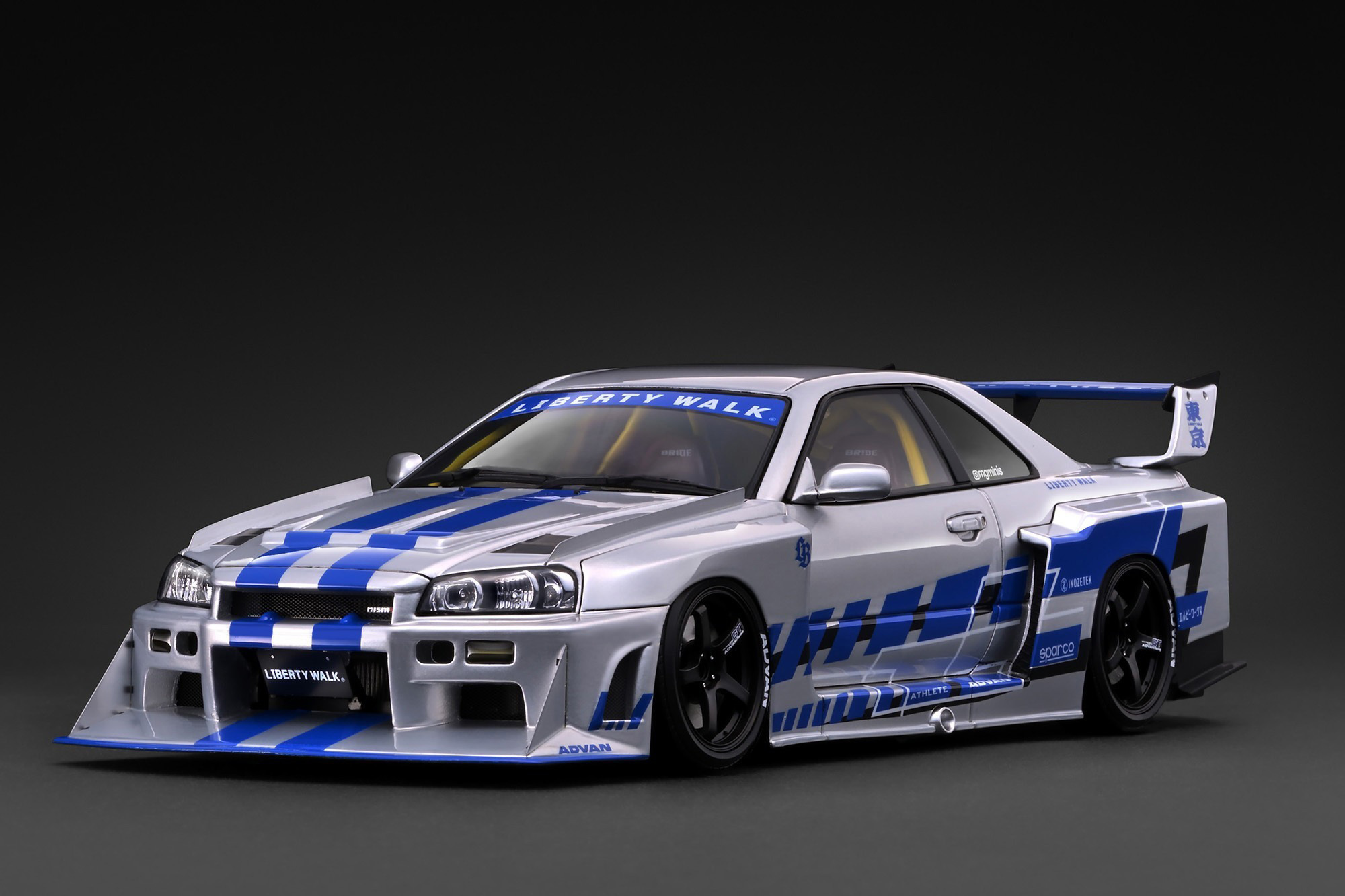 預訂 (訂金$300) (預訂價$2322):1/18 IG LB-ER34 Super Silhouette SKYLINE Silver (IG4136)