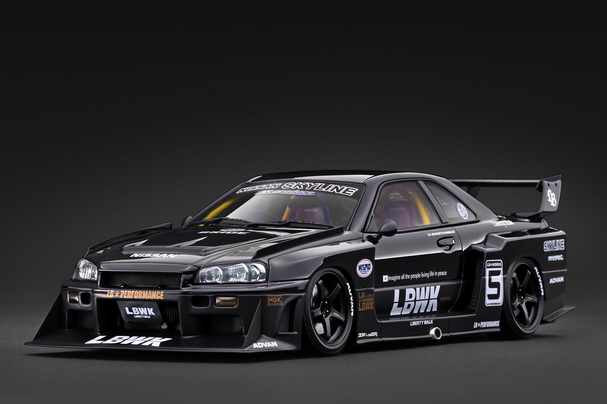 預訂 (訂金$300) (預訂價$2322):1/18 IG LB-ER34 Super Silhouette SKYLINE Black (IG4135)