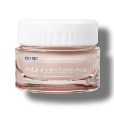 UV01 KORRES  野玫瑰維他命C美白晚霜 40ml  KORRES Wild Rose Night-Brightening Sleeping Facial 40ml **到期日:約2027/08