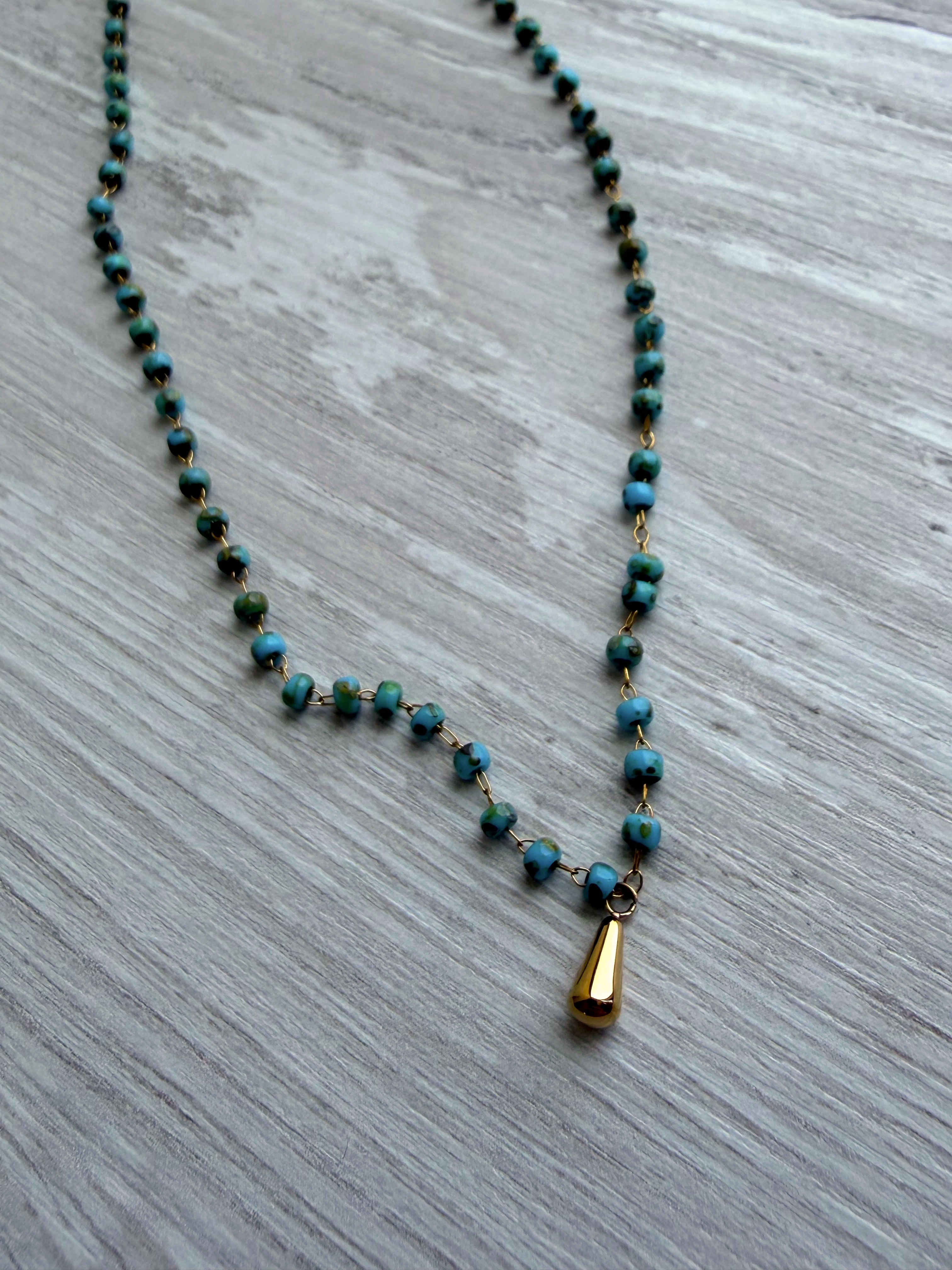 aqua drop necklace