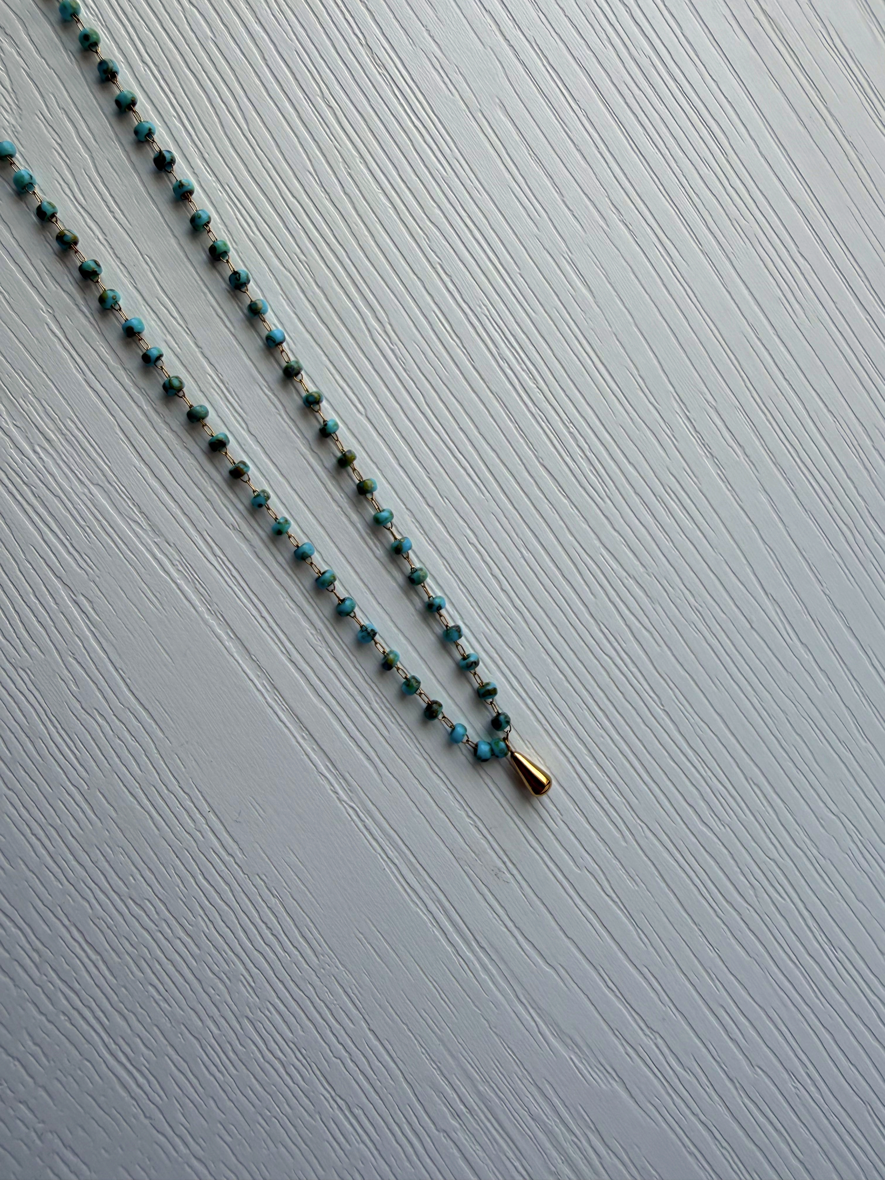 aqua drop necklace