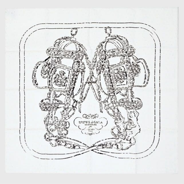 全新HERMES Scarf Brides de Gala Broderie Anglaise (70x70CM) 限量款黑白色棉質,刺繡通花 #BRAND NEW #香榭站正品
