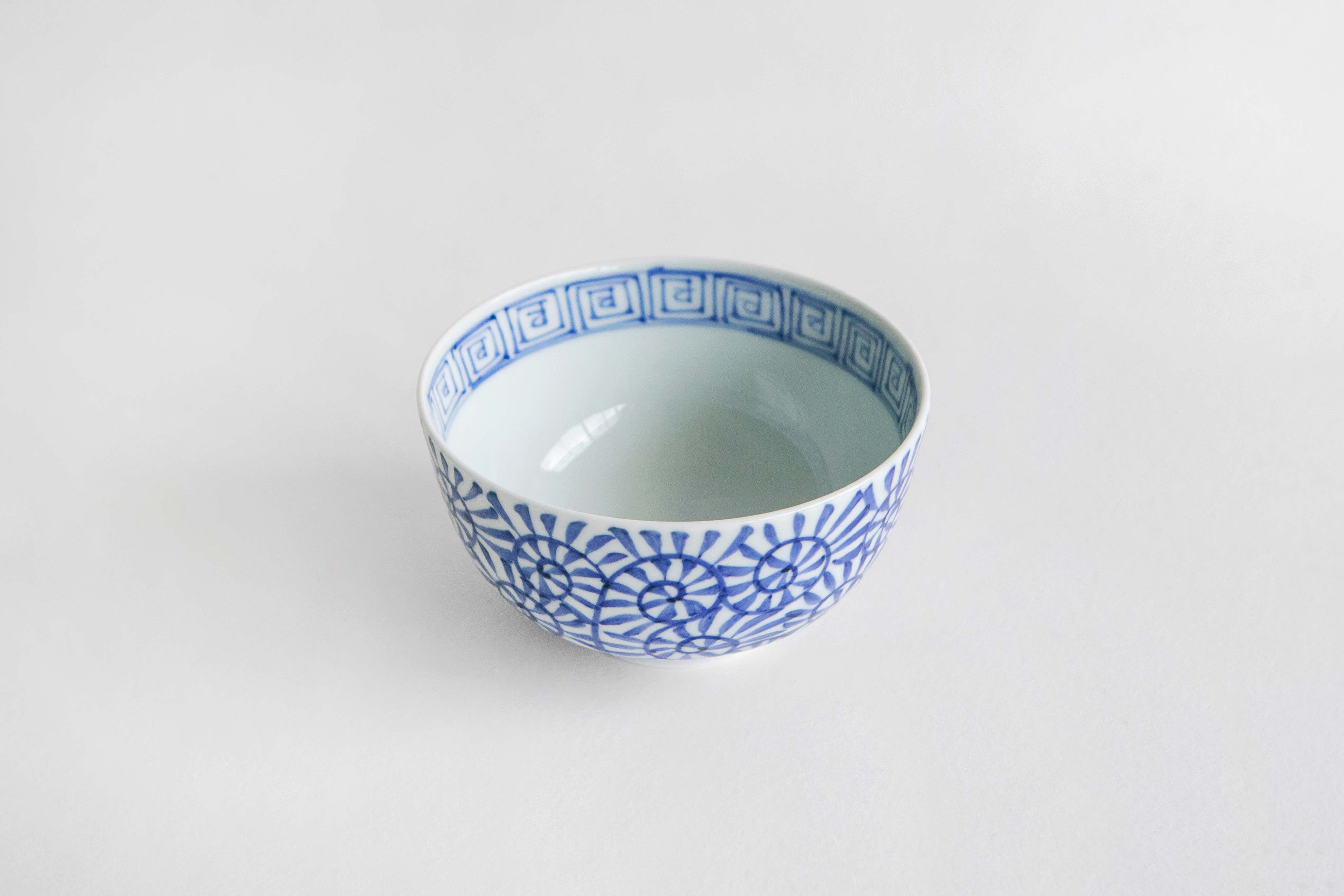 溪山窯 - 染付蛸唐草 段入迷你丼碗