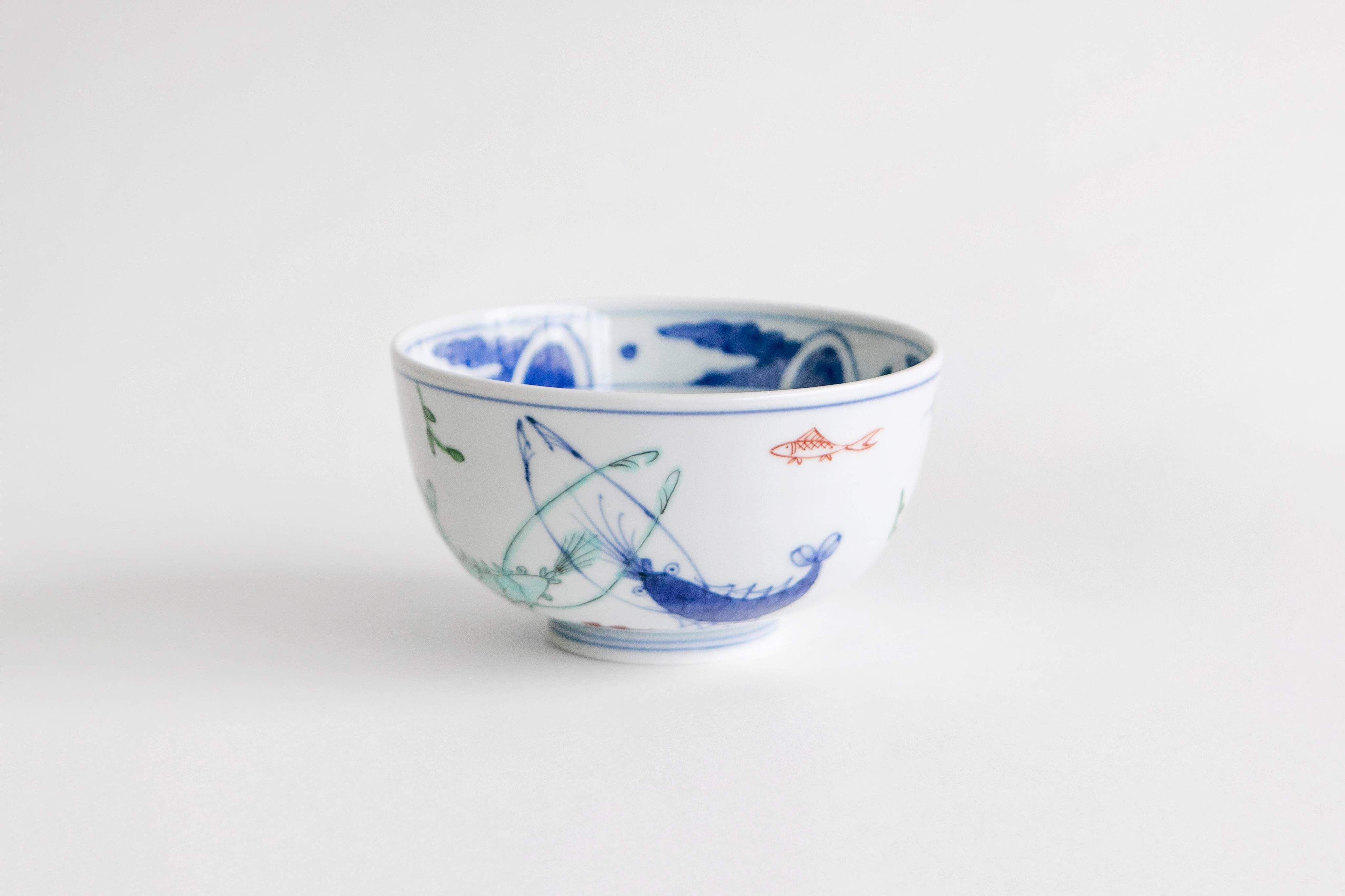 溪山窯 - 染錦雙海老 段入迷你丼碗
