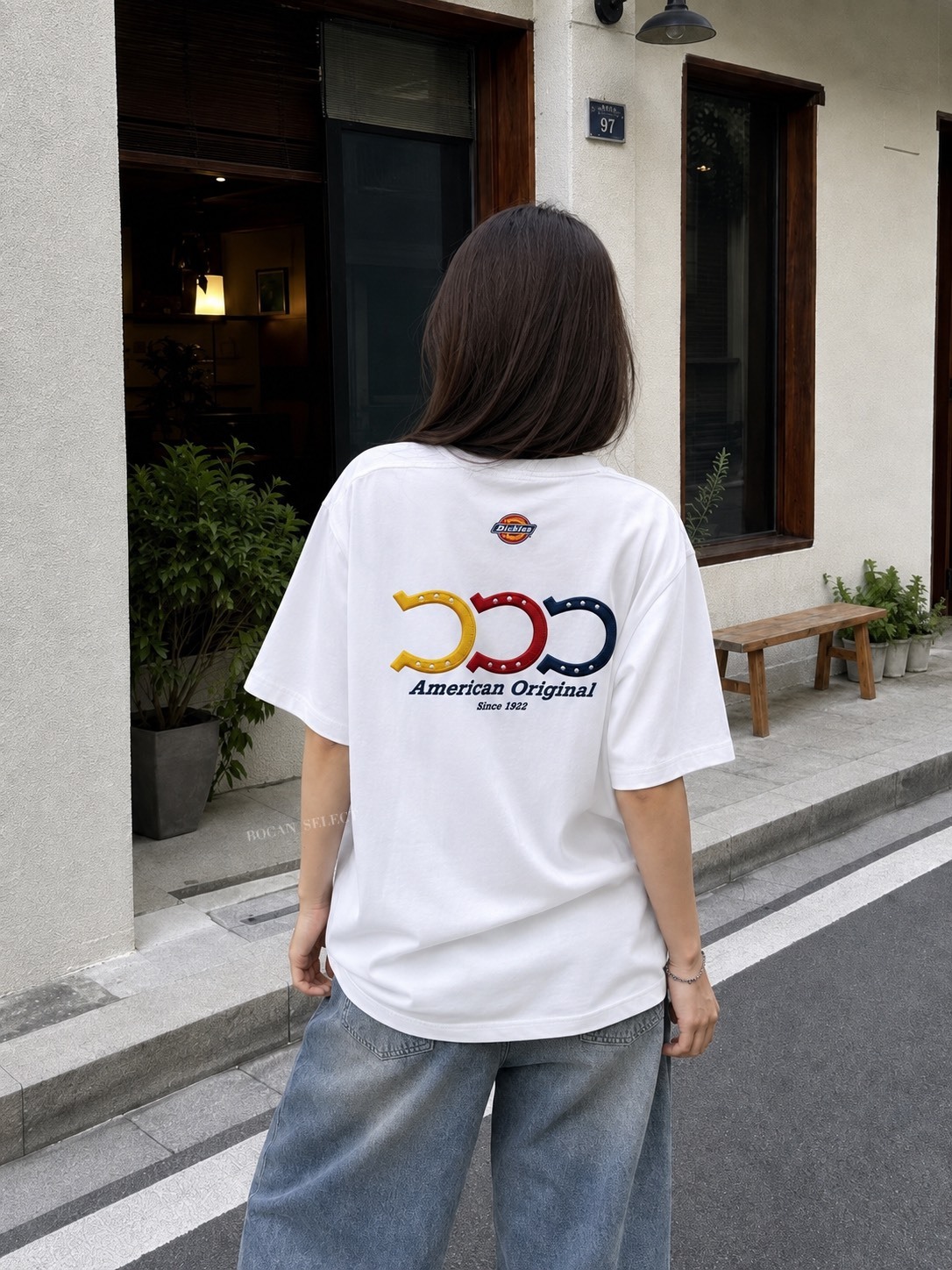 DICKIES 美式 刺繡馬蹄 落肩 袖短袖 T恤 男女同款