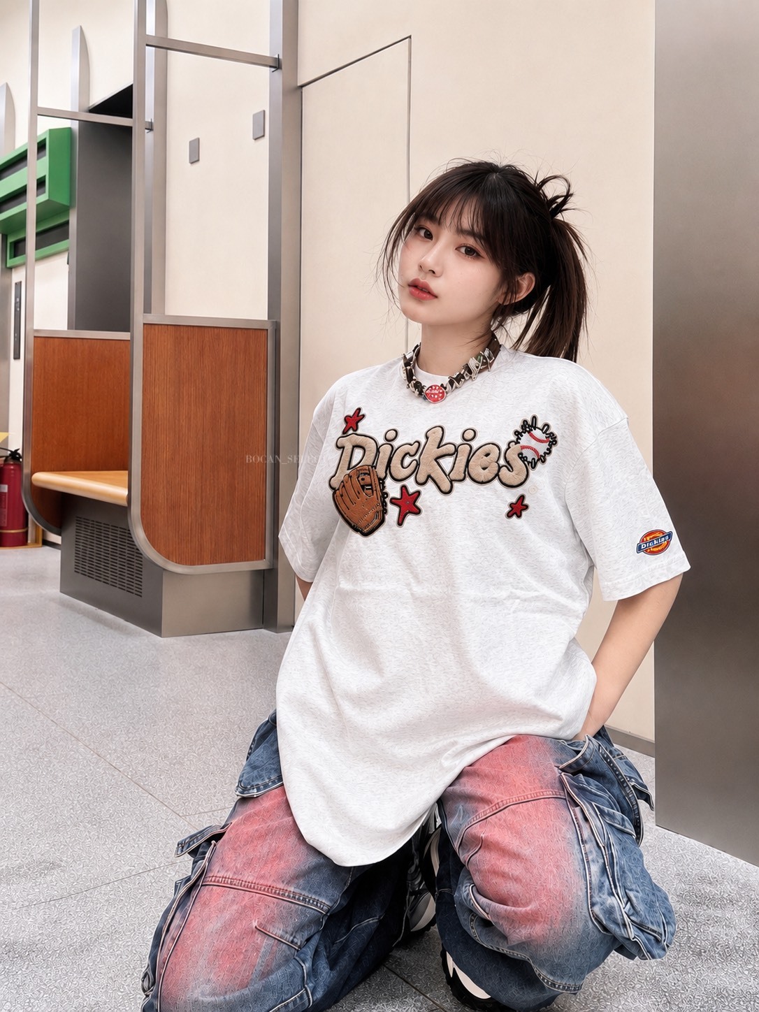 DICKIES 美式 植絨棒球 落肩 短袖 男女同款