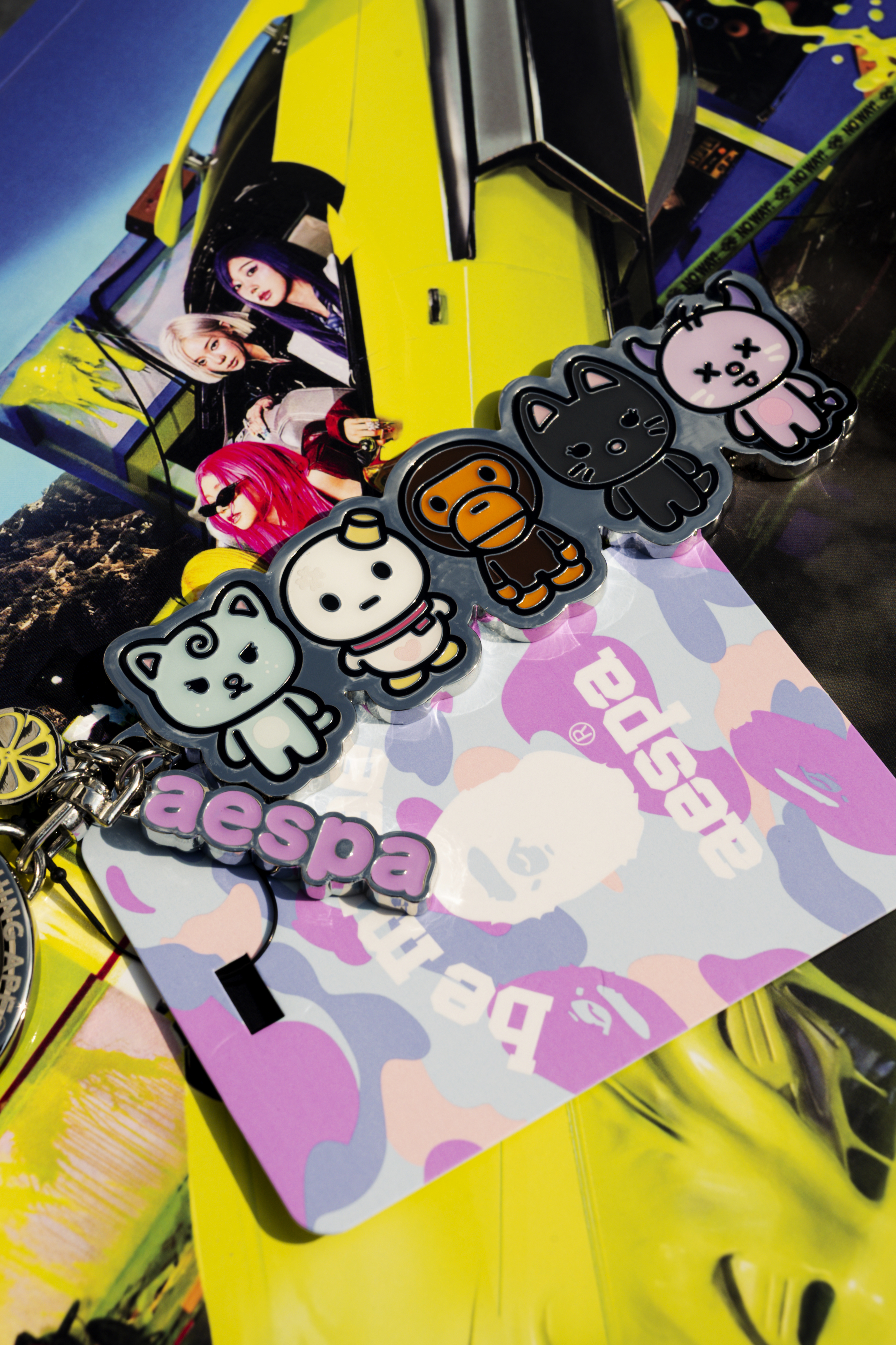 ☆ETW☆【EASY TO WEAR】BAPE® X aespa METAL KEYCHAIN 猿人 聯名 鑰匙圈