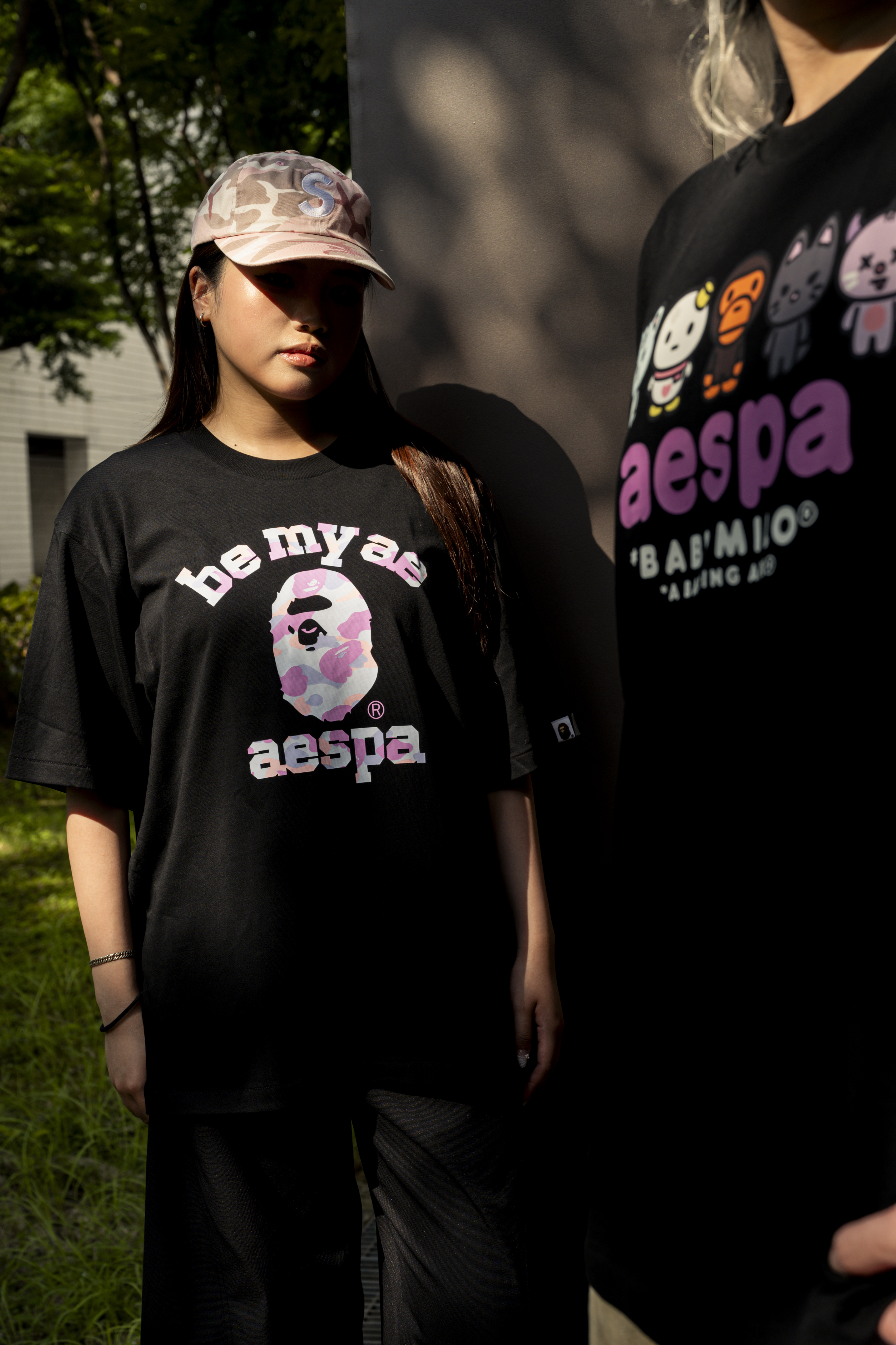 ☆ETW☆【EASY TO WEAR】BAPE X aespa College Tee 猿人 聯名 大學 男版 短T