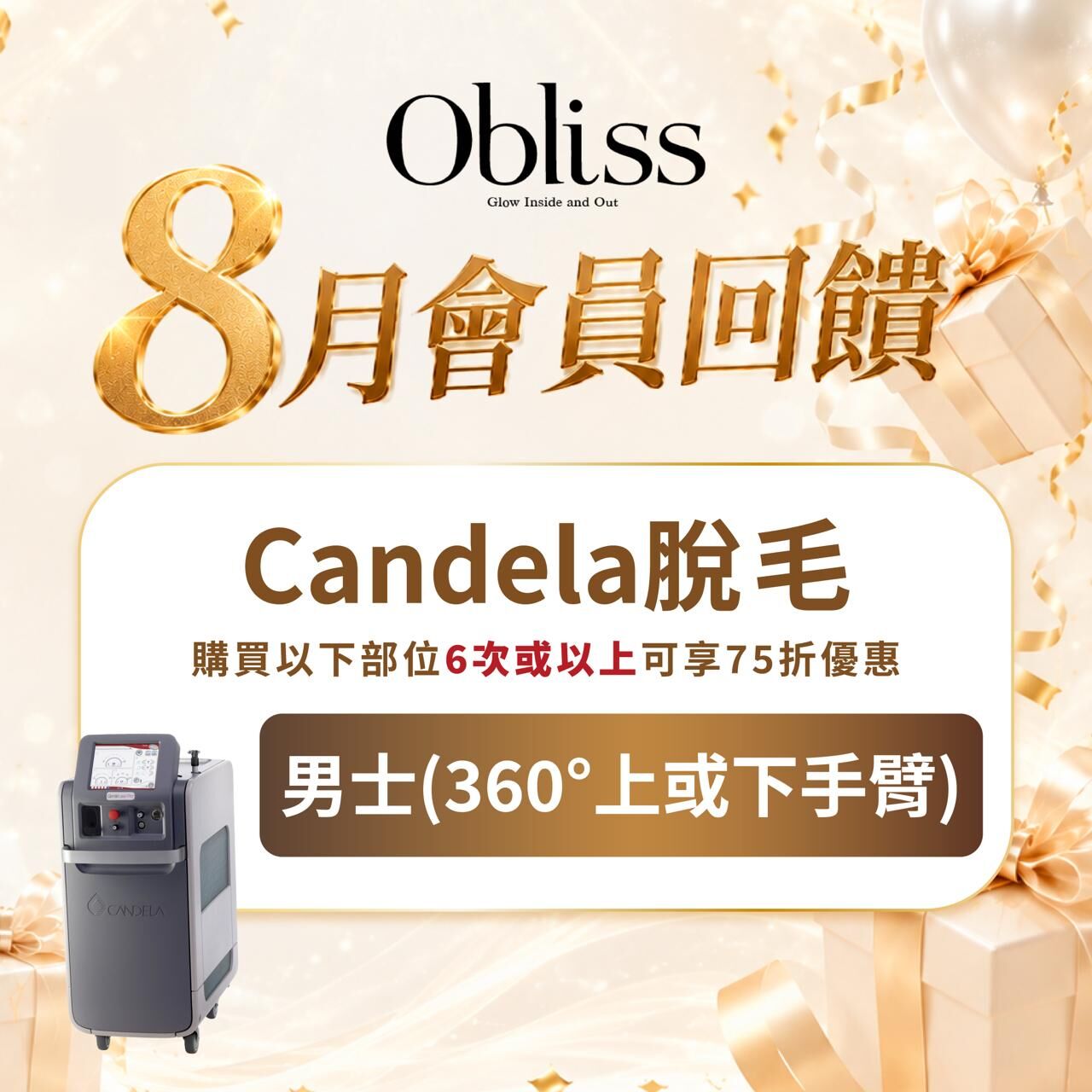 DF023 Candela脫毛 男士 360°上或下手臂