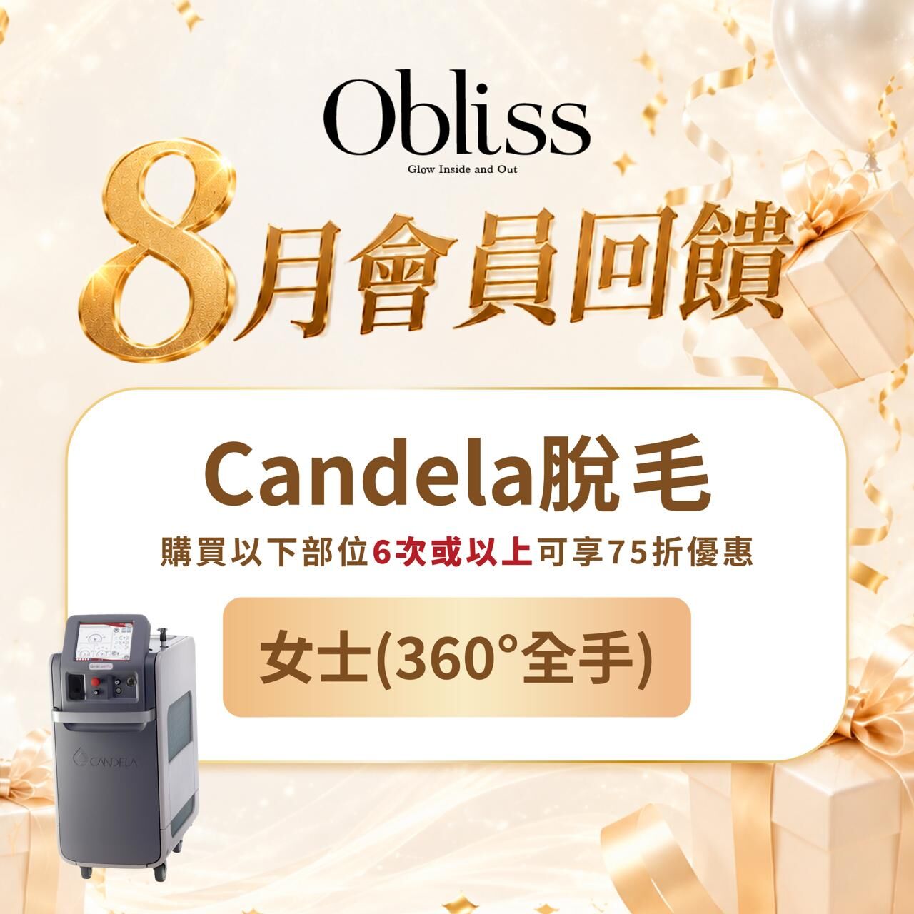 DF032 Candela脫毛 女士 360°全手