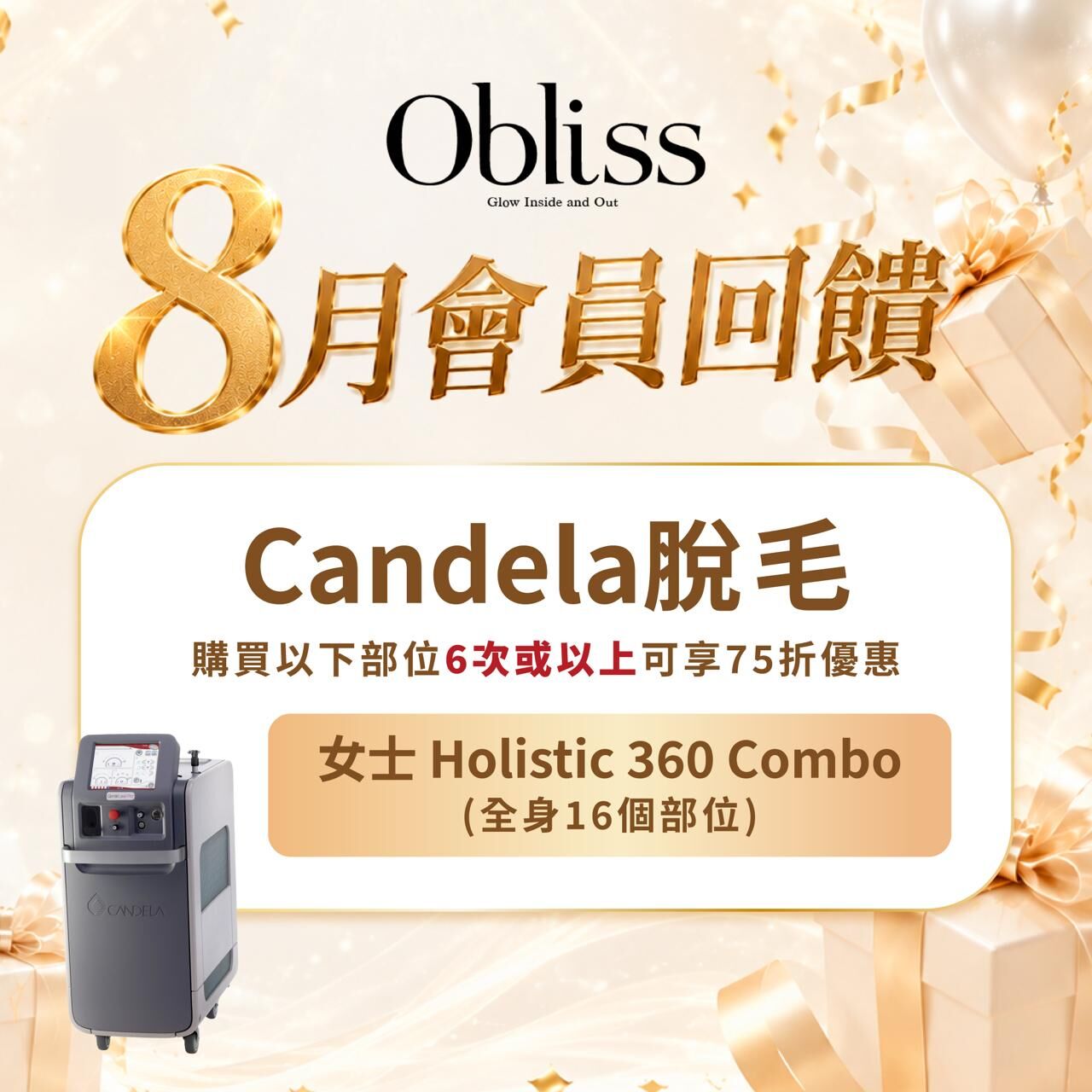 DF039 Candela脫毛 女士 Holistic 360 Combo 全身16個部位