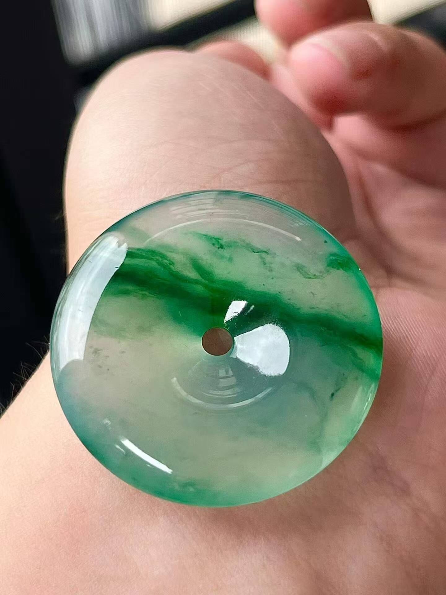 翡翠平安扣 (35.6mm直徑),天然翡翠A玉, 緬甸玉, Jade, Jadeite