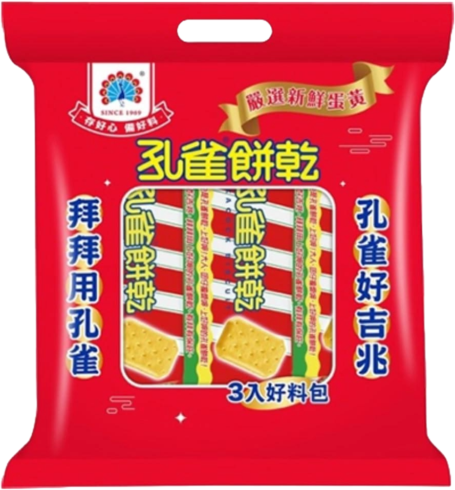 【孔雀】孔雀餅乾3入好料包405g
