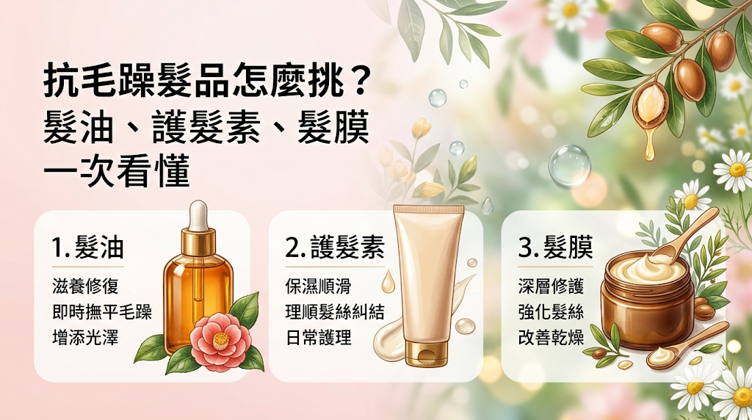 抗毛躁髮品怎麼挑?髮油、護髮素、髮膜一次看懂