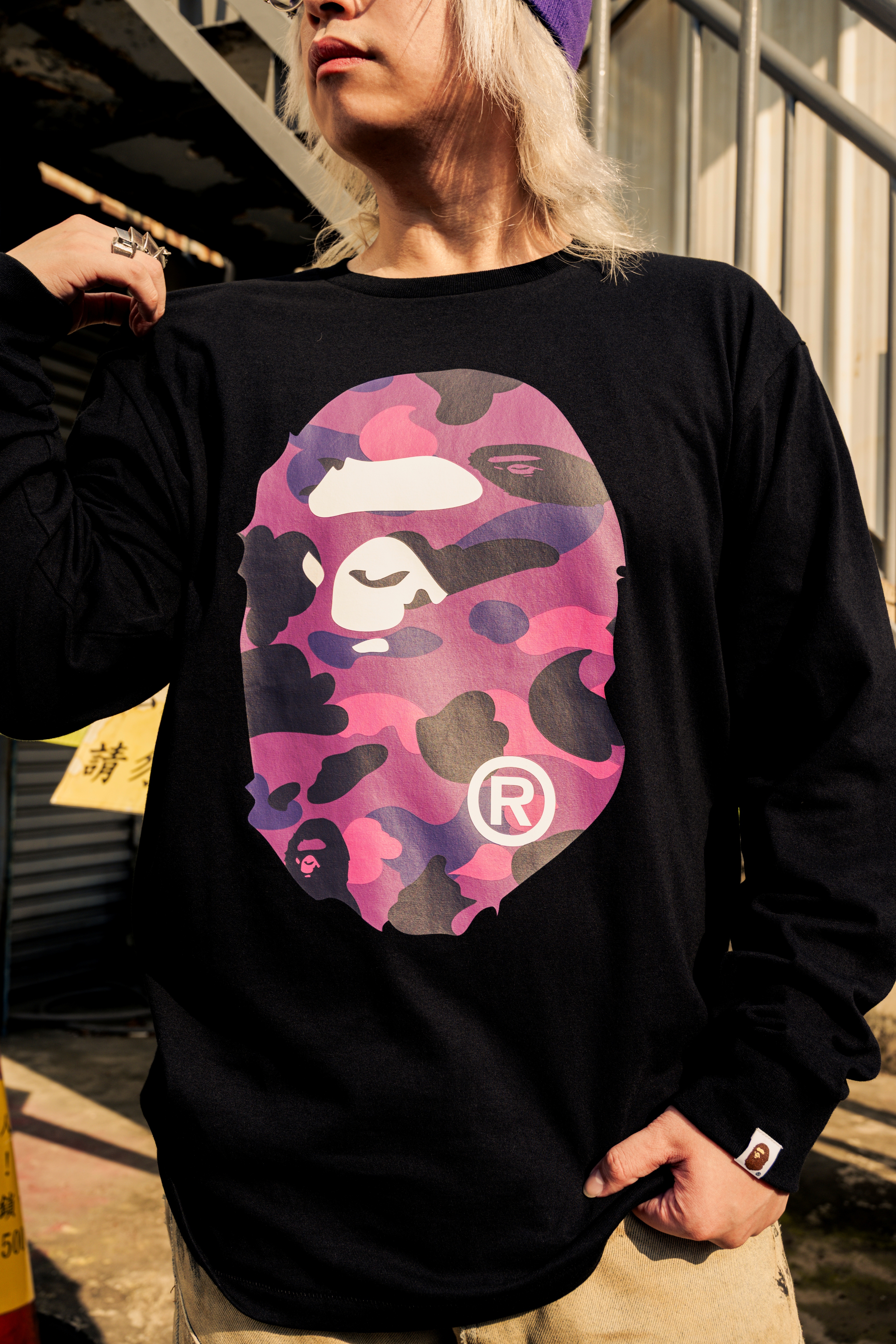 ☆ETW☆【EASY TO WEAR】BAPE Color Camo Big Ape Head Ls Tee 猿人 長袖 大logo 秋冬