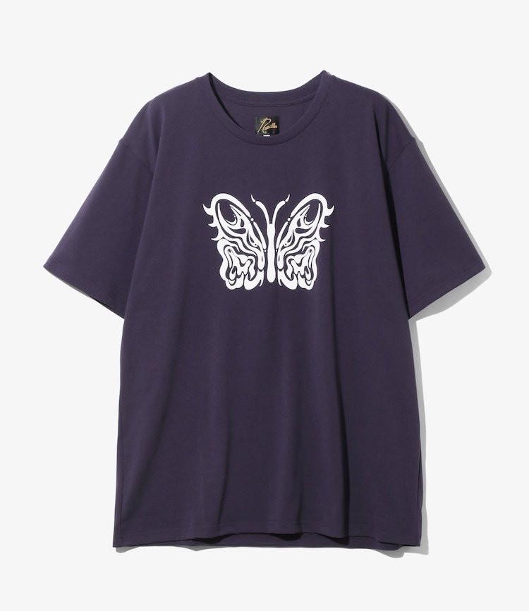 Needles - QV433 Needles x Kae Tanaka S/S Crew Neck Tee - Poly Jersey / KT Papillon - B-Eggplant