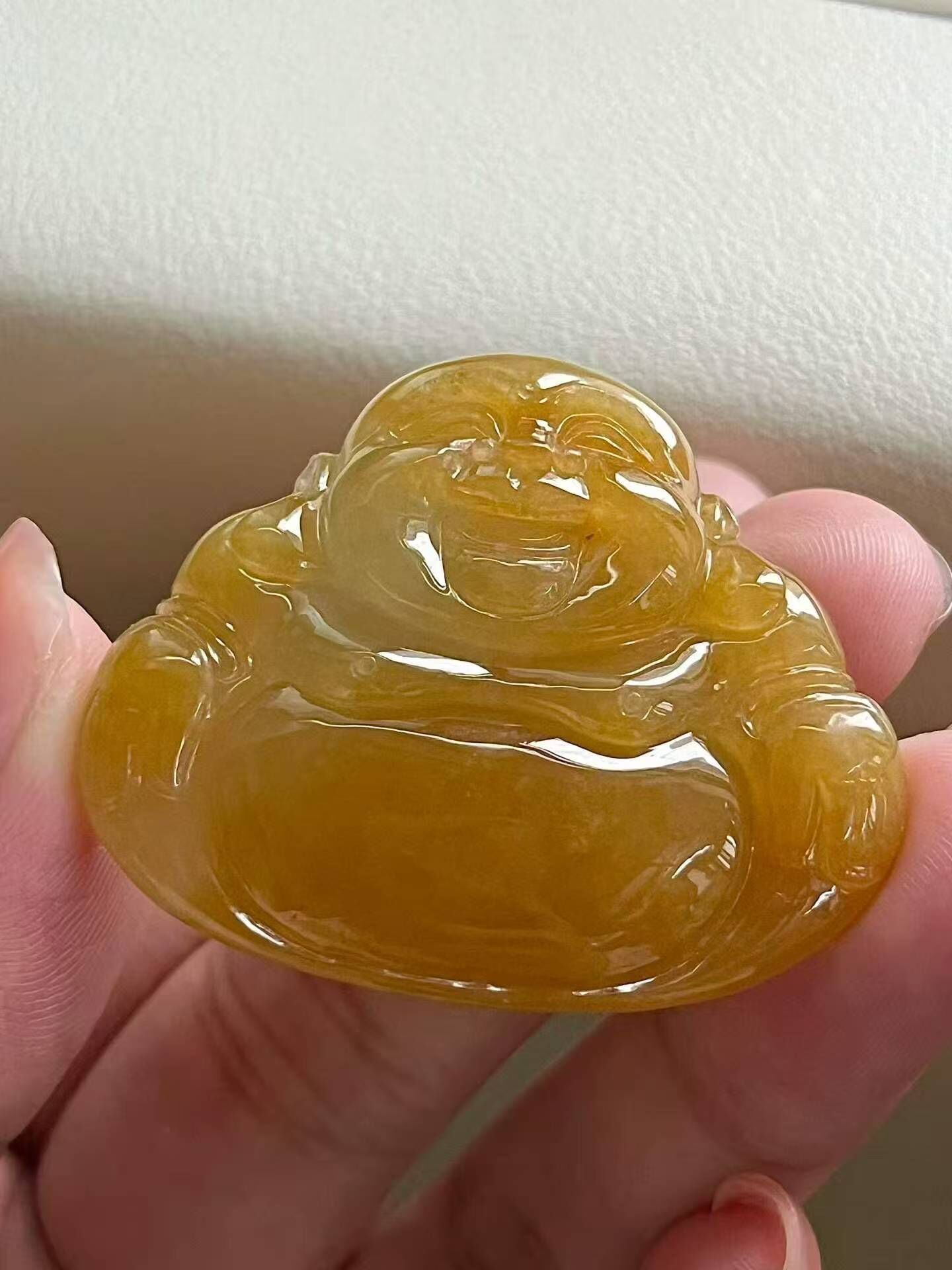 翡翠黃翡坐佛,天然翡翠A玉, 緬甸玉, Jade, Jadeite