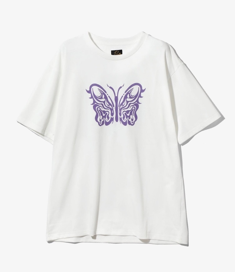 Needles - QV433 Needles x Kae Tanaka S/S Crew Neck Tee - Poly Jersey / KT Papillon - A-Off White