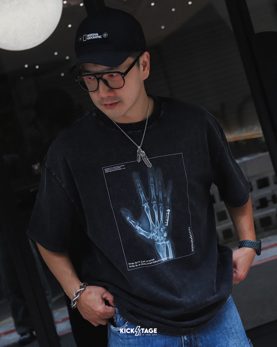 #KEEP WASHED X-RAY GRAPHIC TEE 黑色 印花 重磅 骨頭 X光片 水洗 短TEE【KS350】