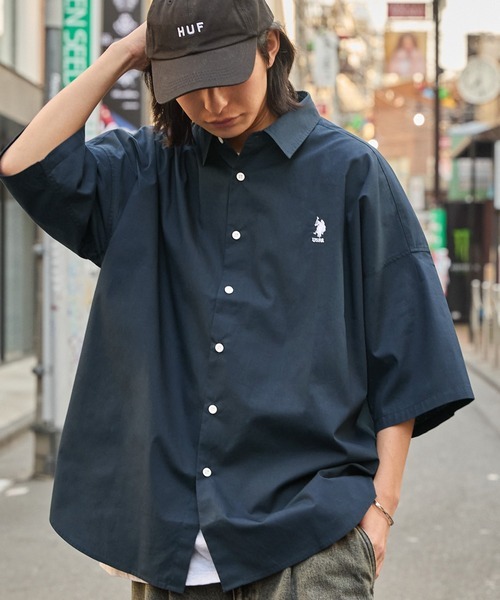 U.S. POLO ASSN. 別注刺繡寬鬆短袖襯衫