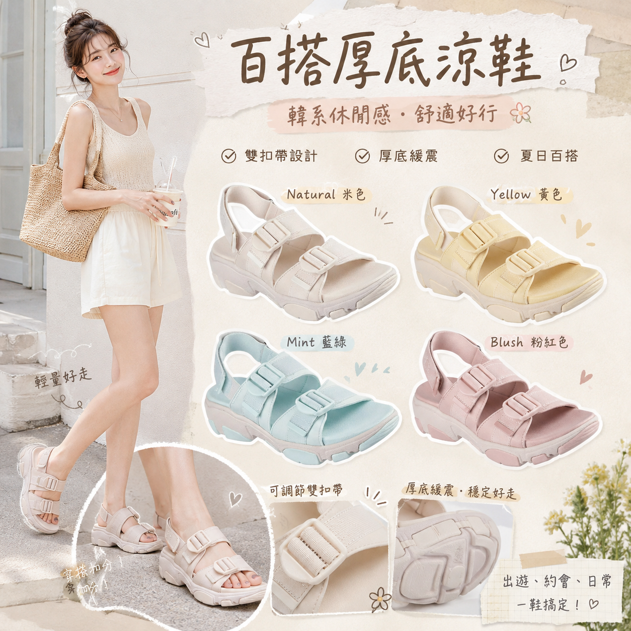 【預購】Skechers  H080566 女裝平底涼鞋