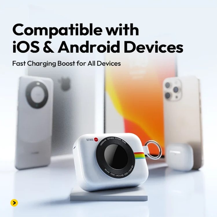 Sothing 向物 RetroCam 復古相機流動電源 | 自帶線 10000mAh 超輕量快充尿袋 (掌心迷你打卡必備)